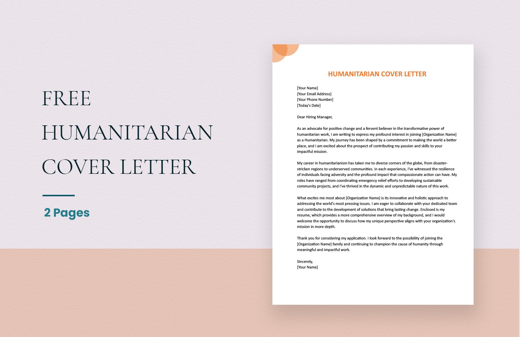 Humanitarian Cover Letter