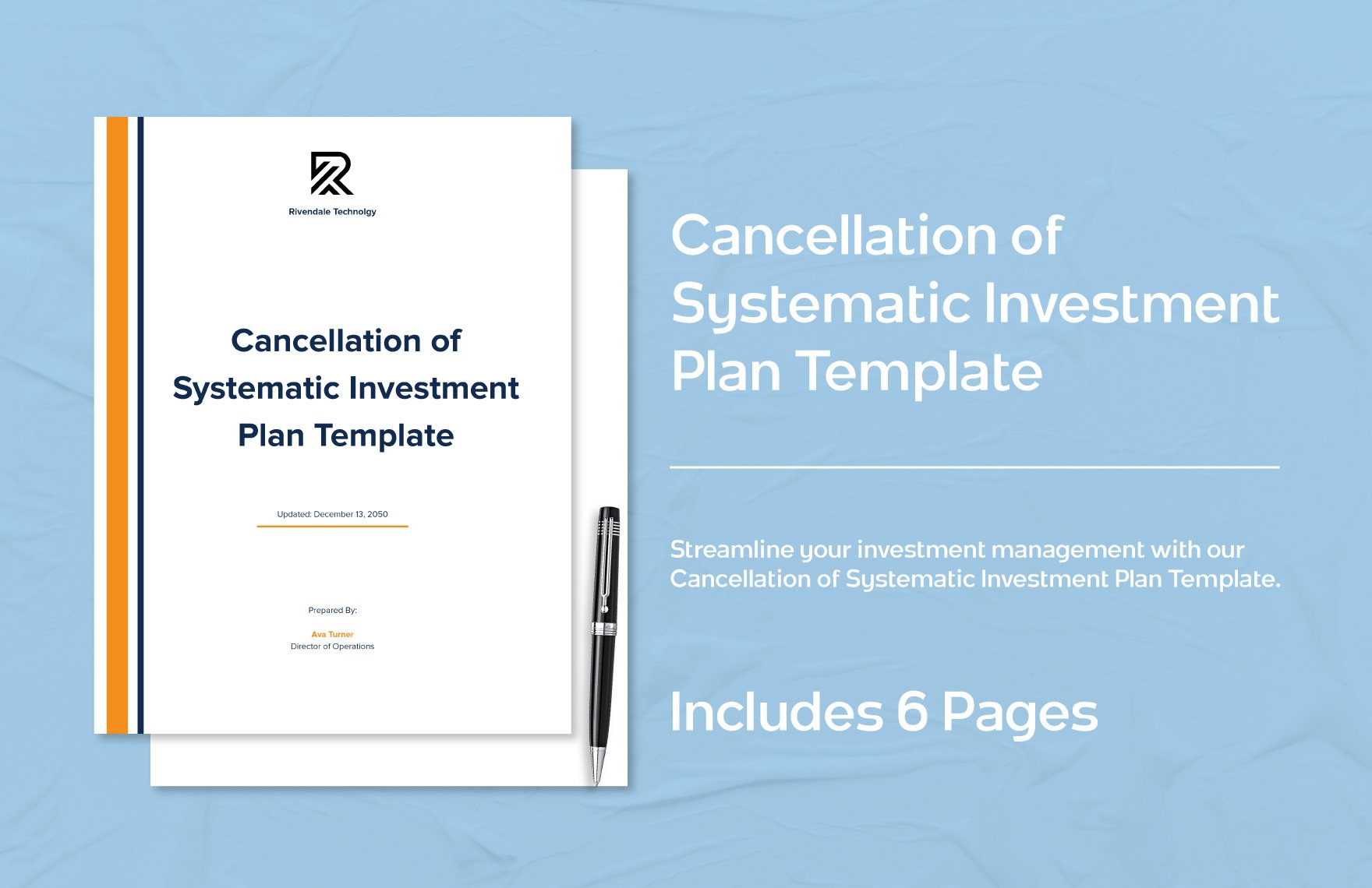 Cancellation of Systematic Investment Plan Template