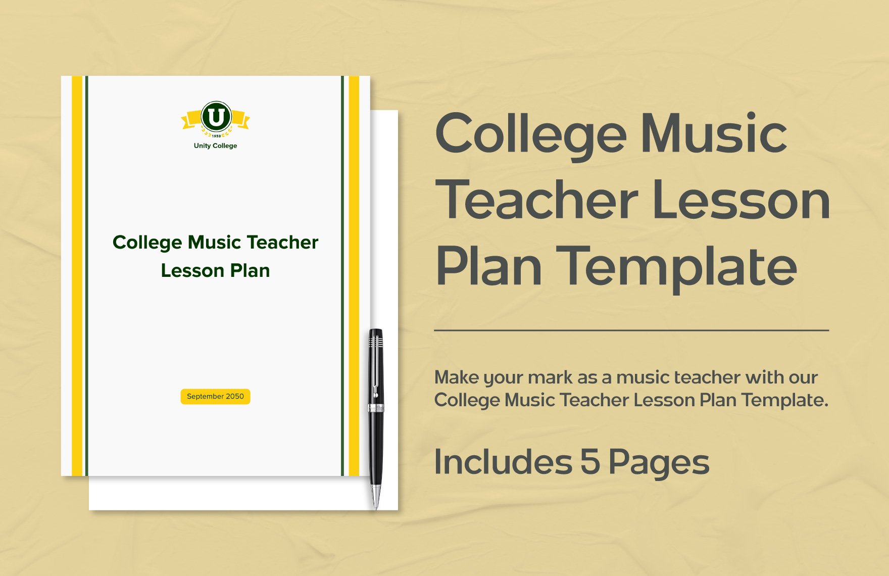 College Music Teacher Lesson Plan Template