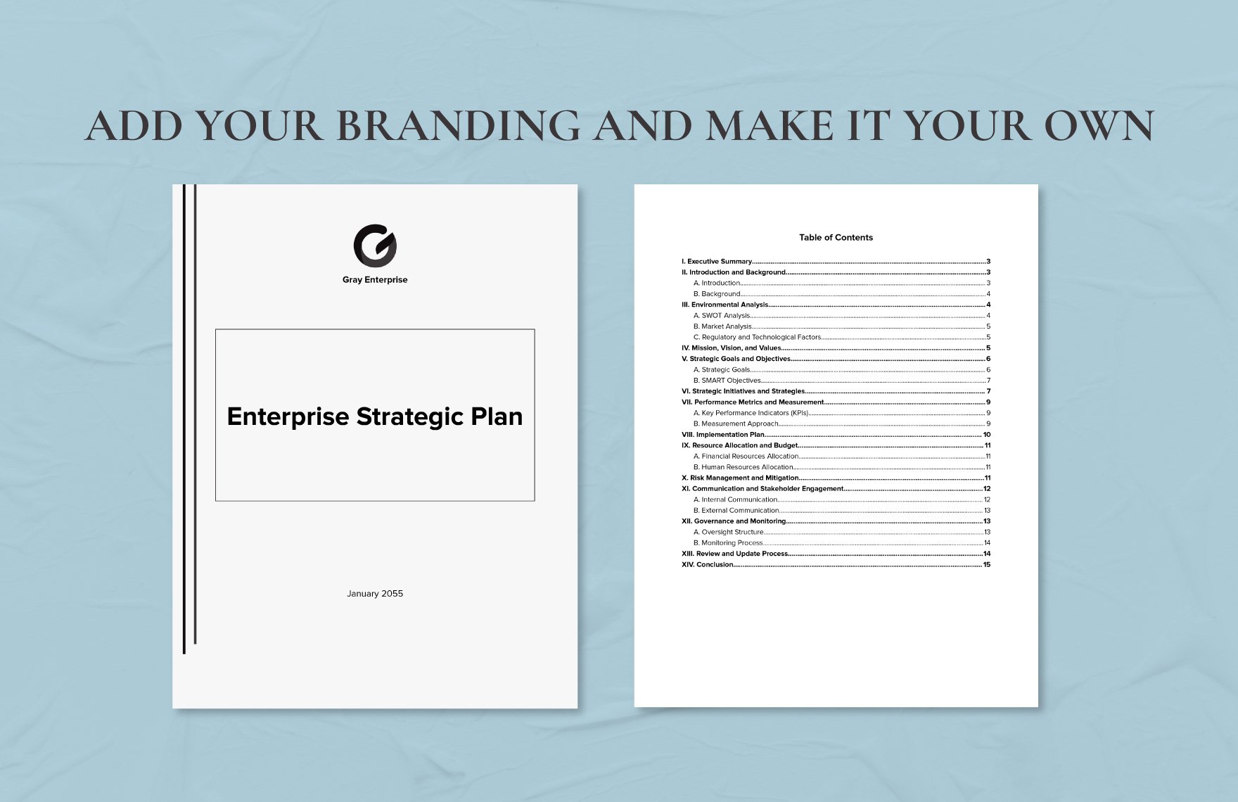 Sample Enterprise Strategic Plan Template