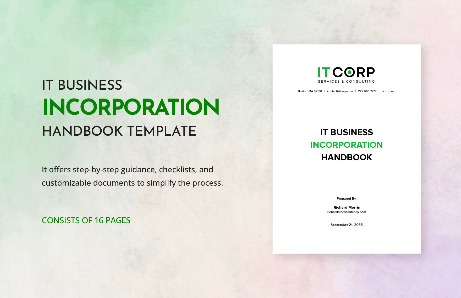 IT Business Incorporation Handbook Template in Word, Google Docs, PDF