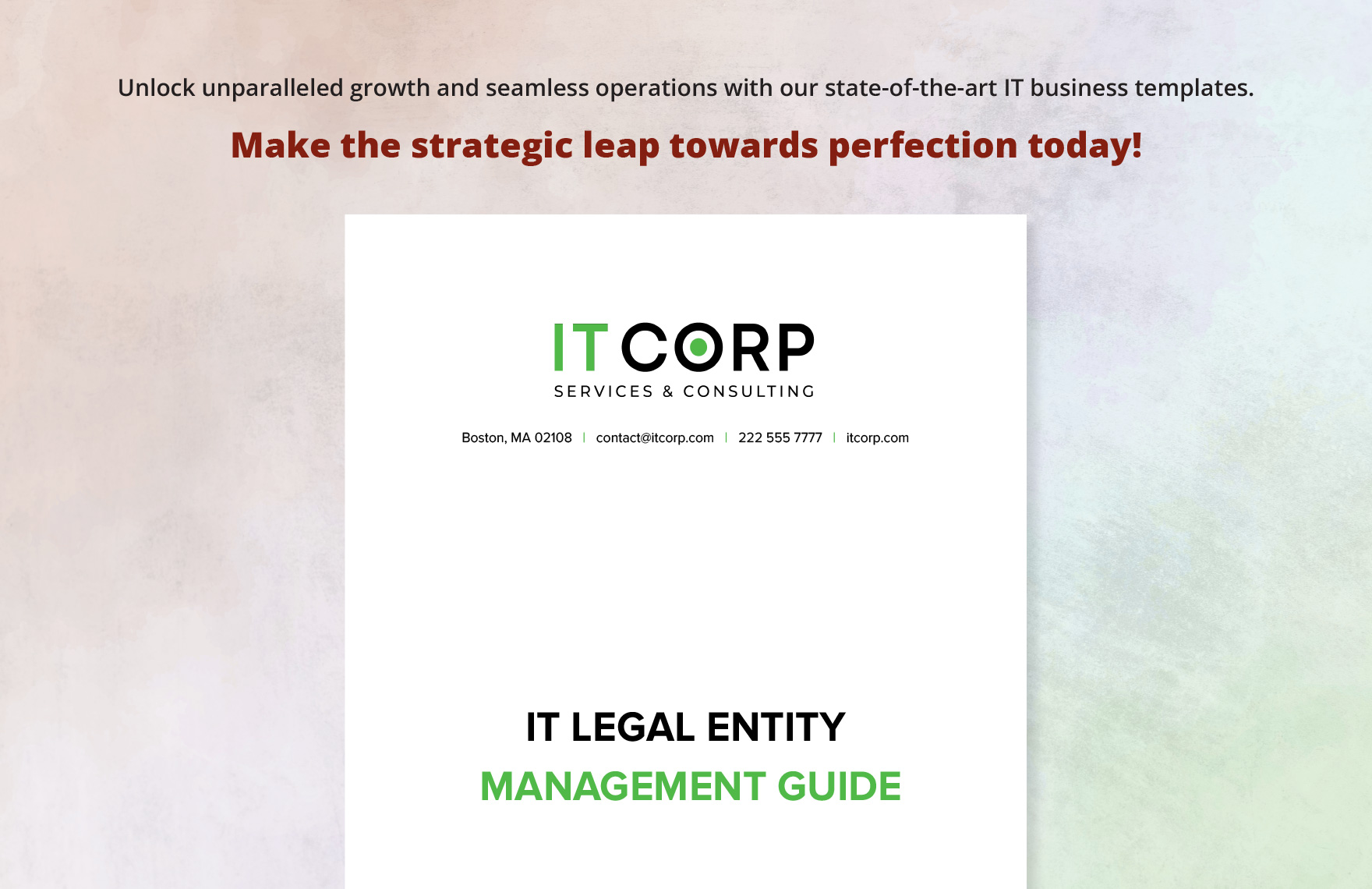 IT Legal Entity Management Guide Template