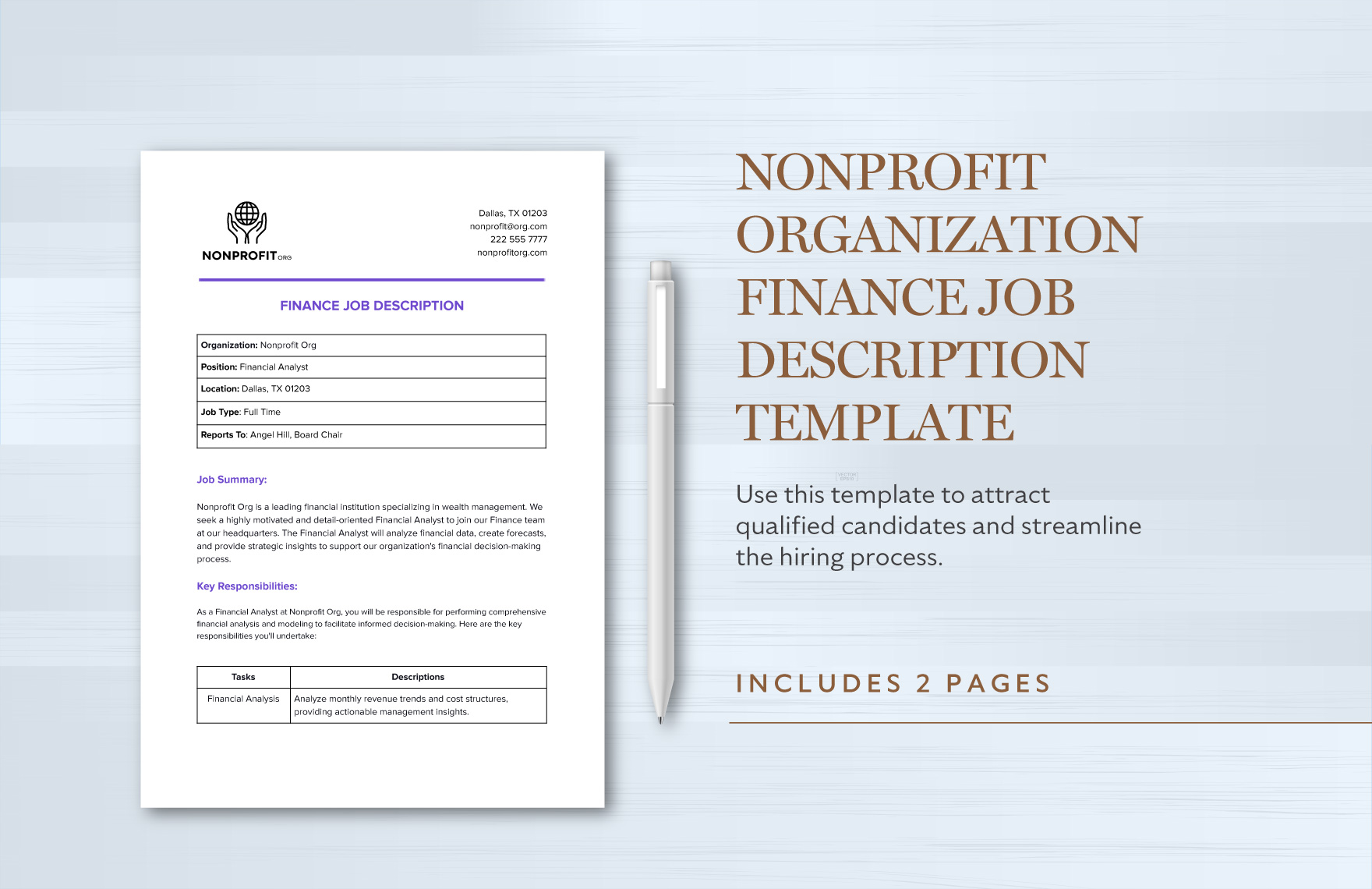 Nonprofit Job Description Template