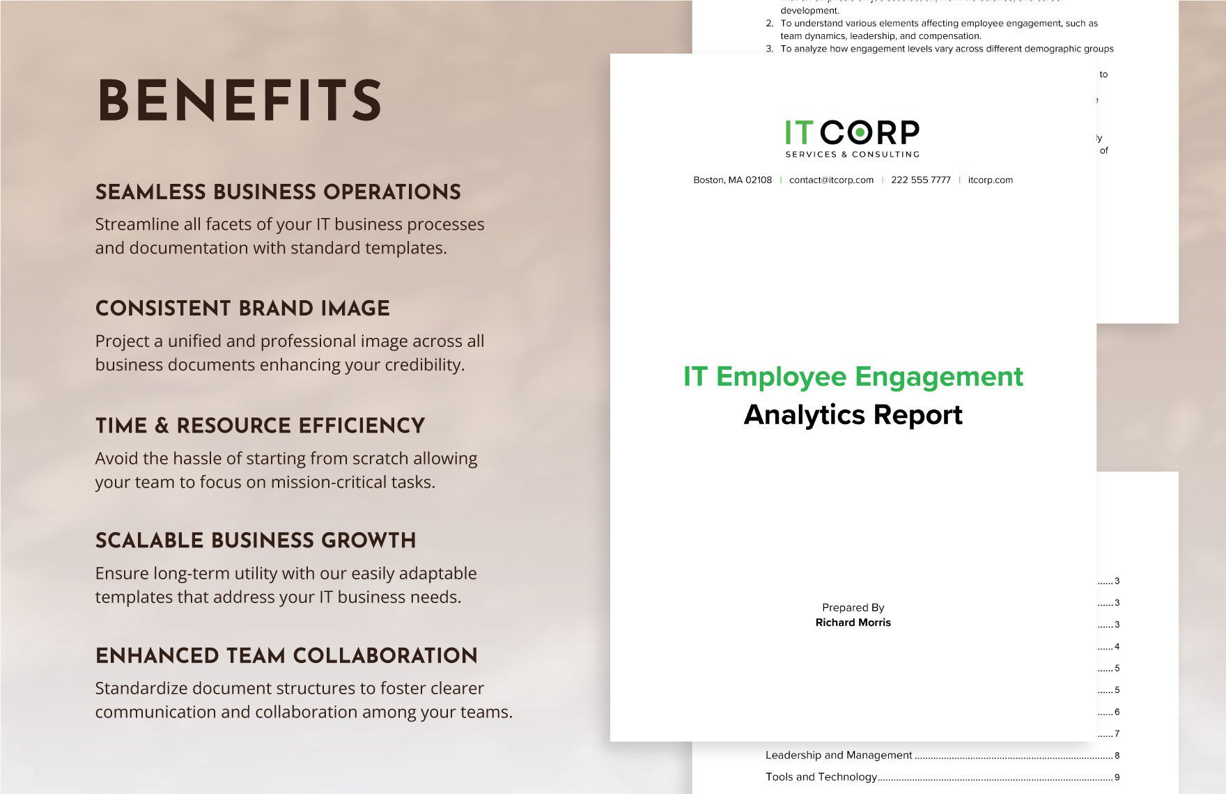 IT Employee Engagement Analytics Report Template
