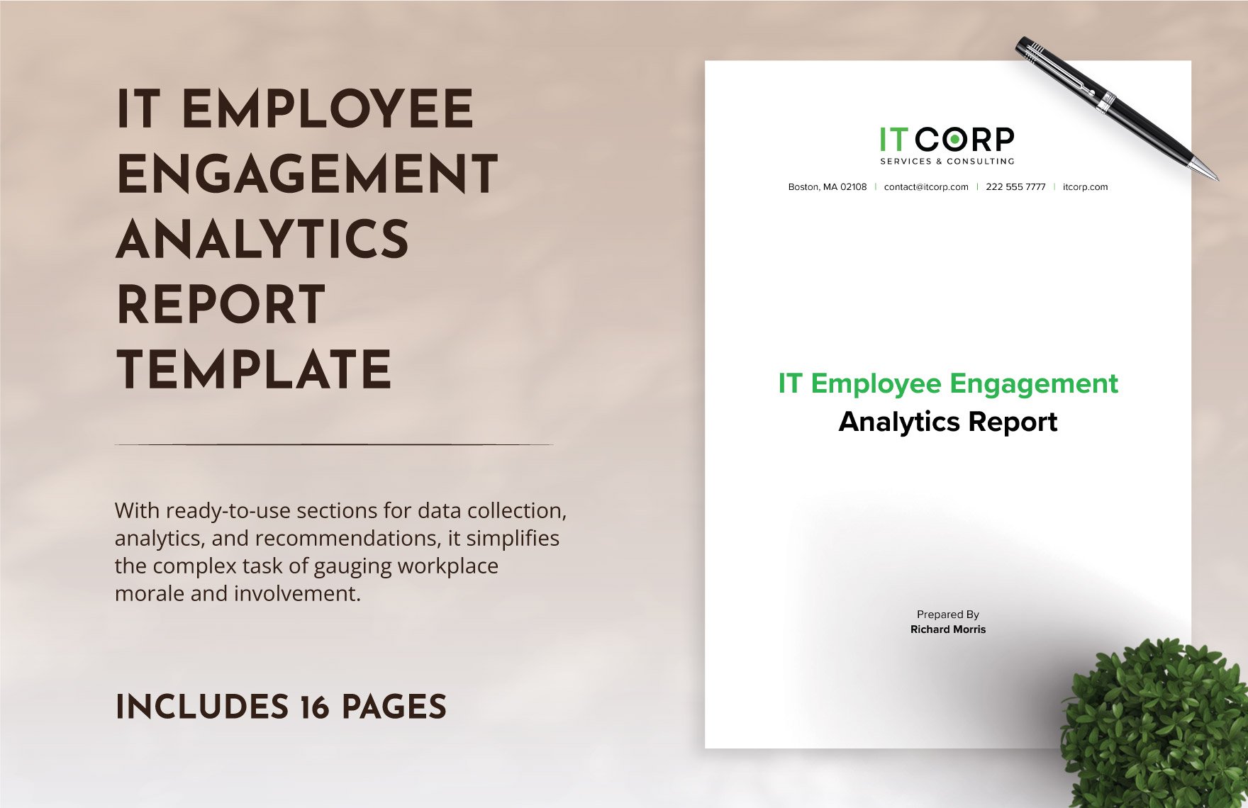 IT Employee Engagement Analytics Report Template