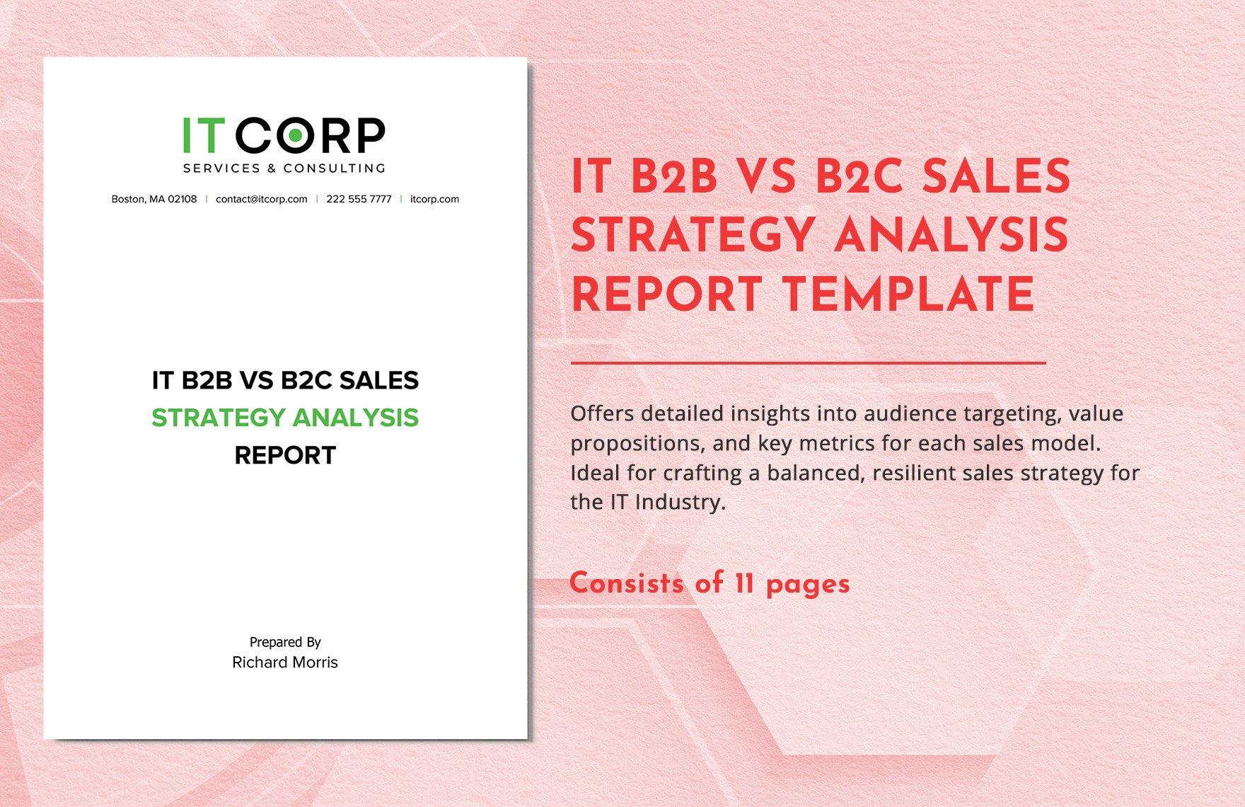 IT B2B vs B2C Sales Strategy Analysis Report Template