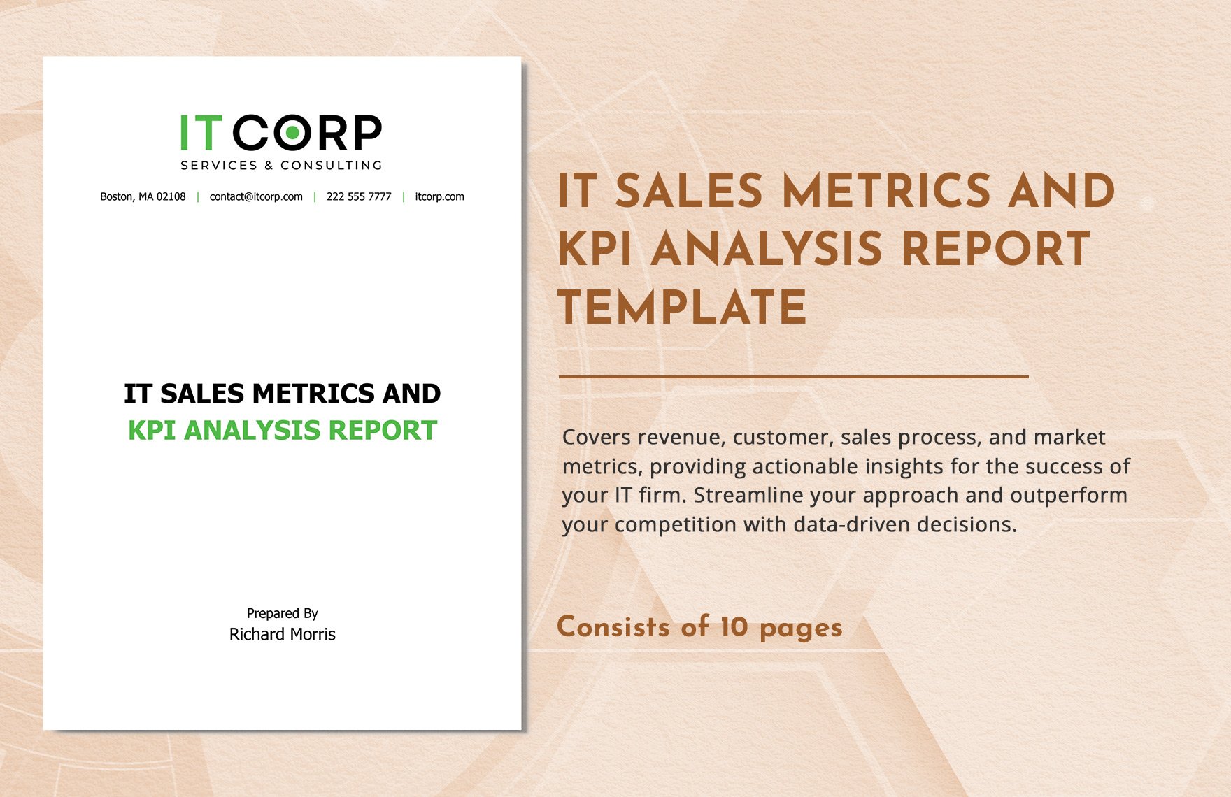 IT Sales Metrics and KPI Analysis Report Template