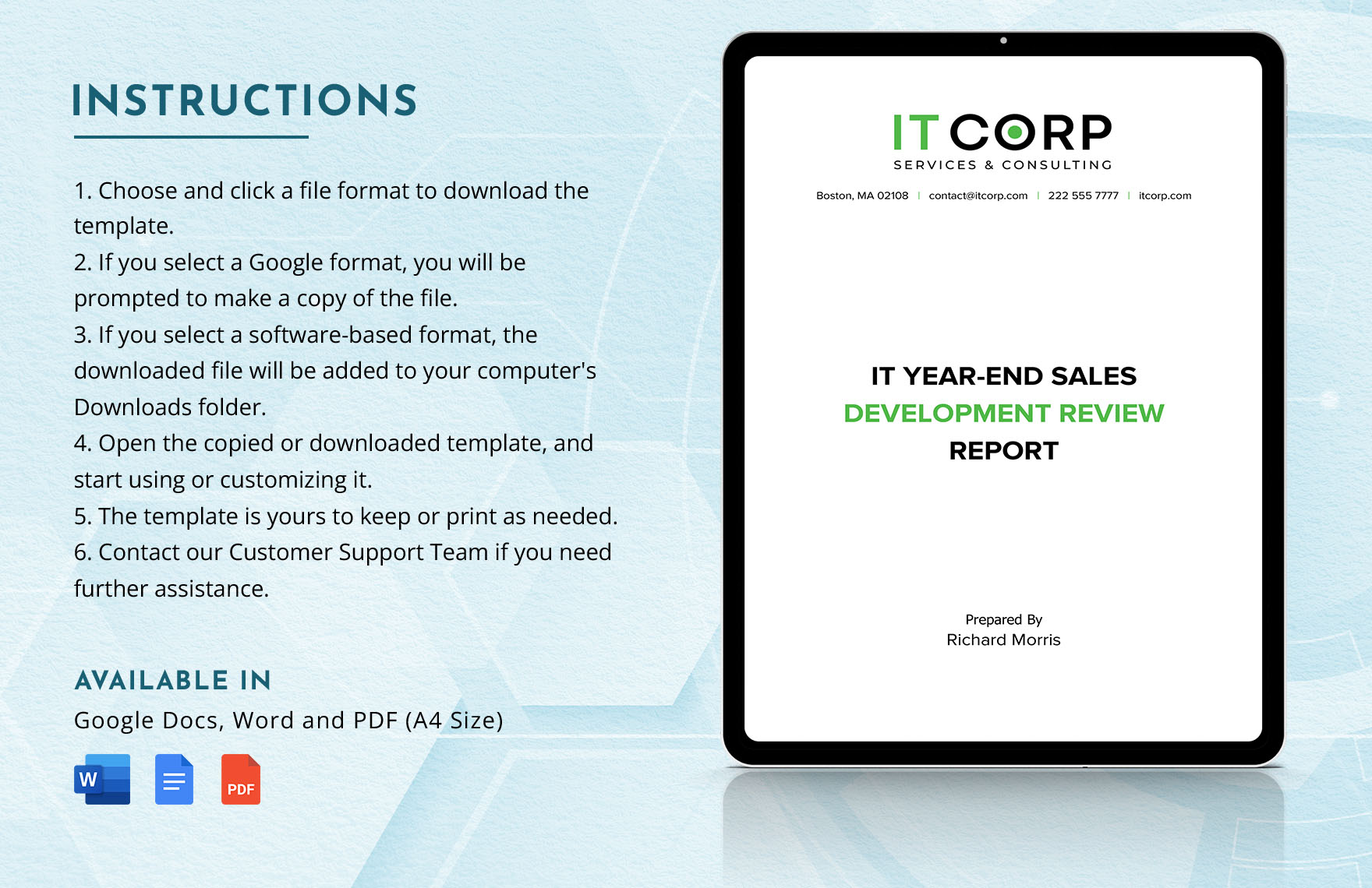 IT Year-end Sales Development Review Report Template