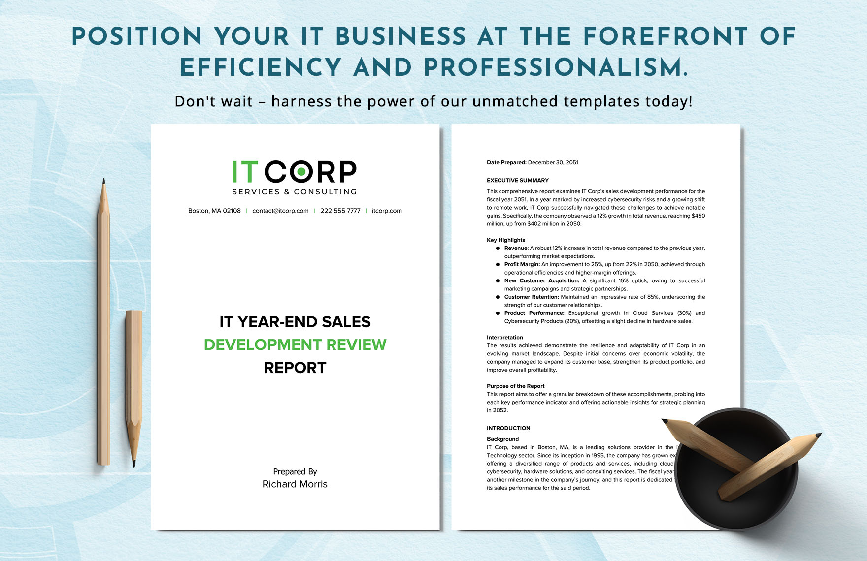 IT Year-end Sales Development Review Report Template