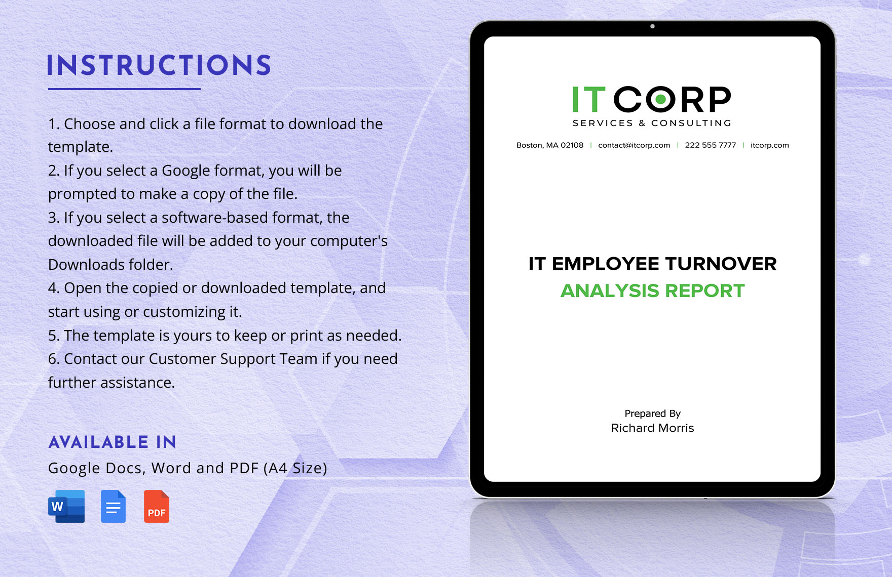 IT Employee Turnover Analysis Report Template
