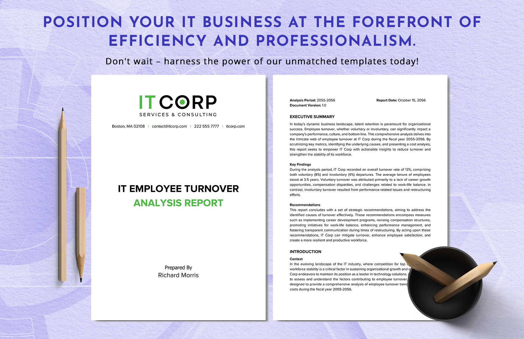 IT Employee Turnover Analysis Report Template
