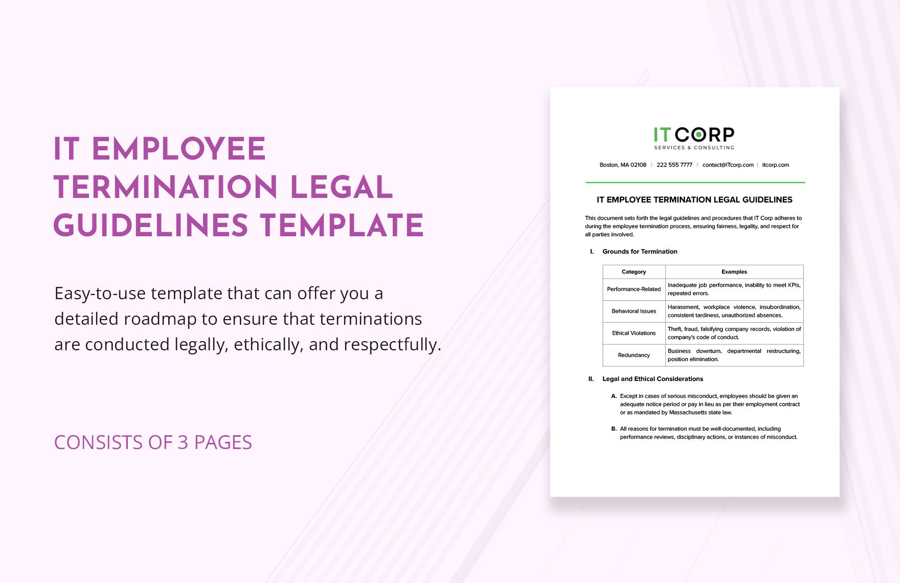 IT Employee Termination Legal Guidelines Template