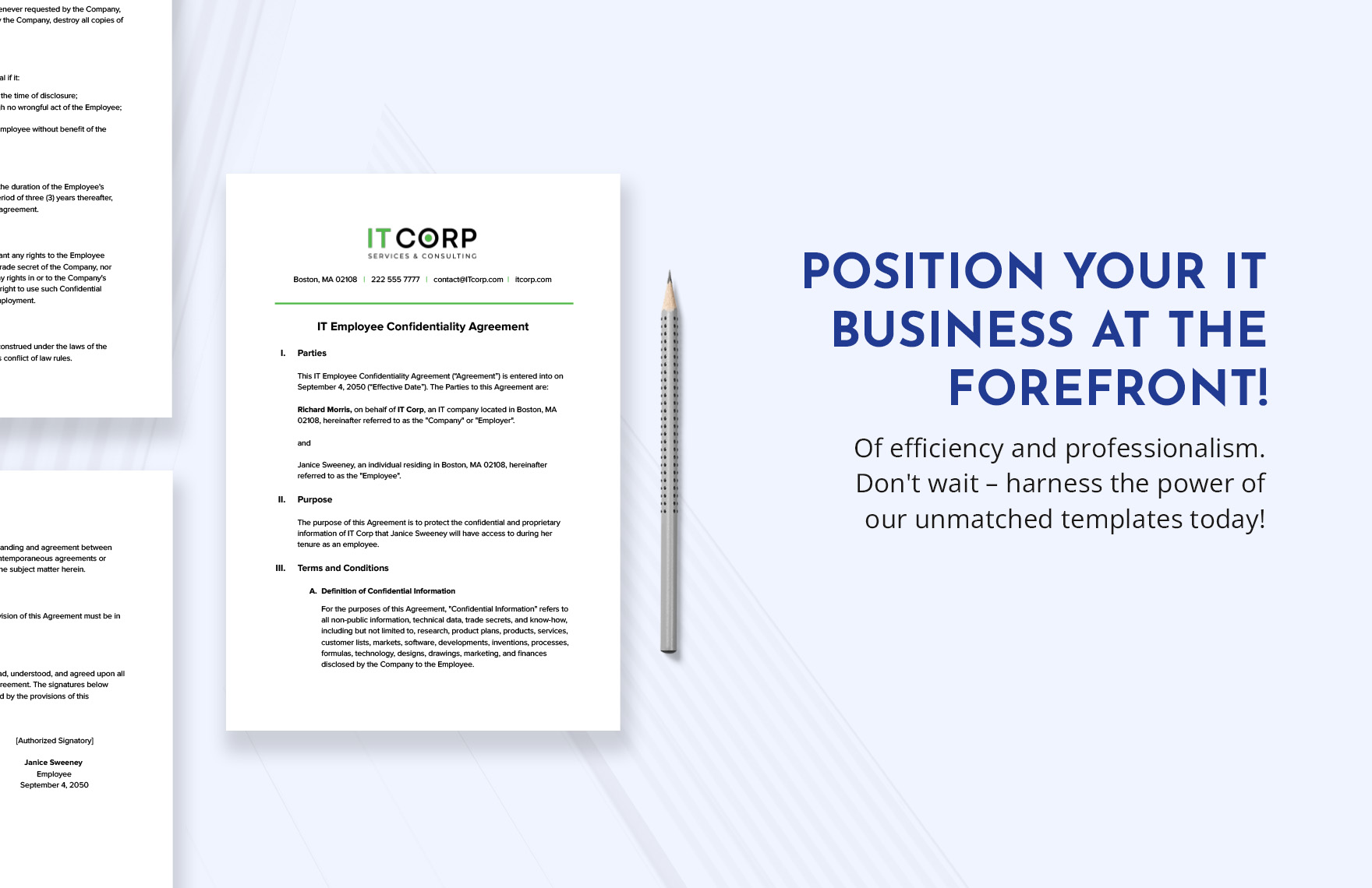 IT Employee Confidentiality Agreement Template