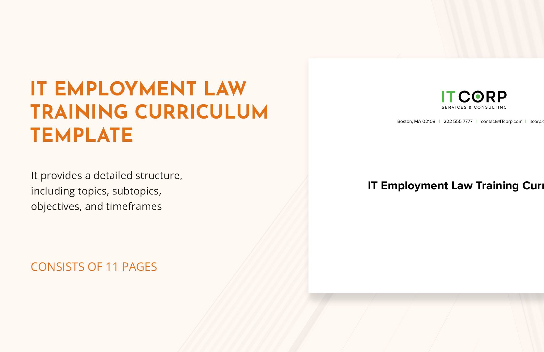 IT Employment Law Training Curriculum Template