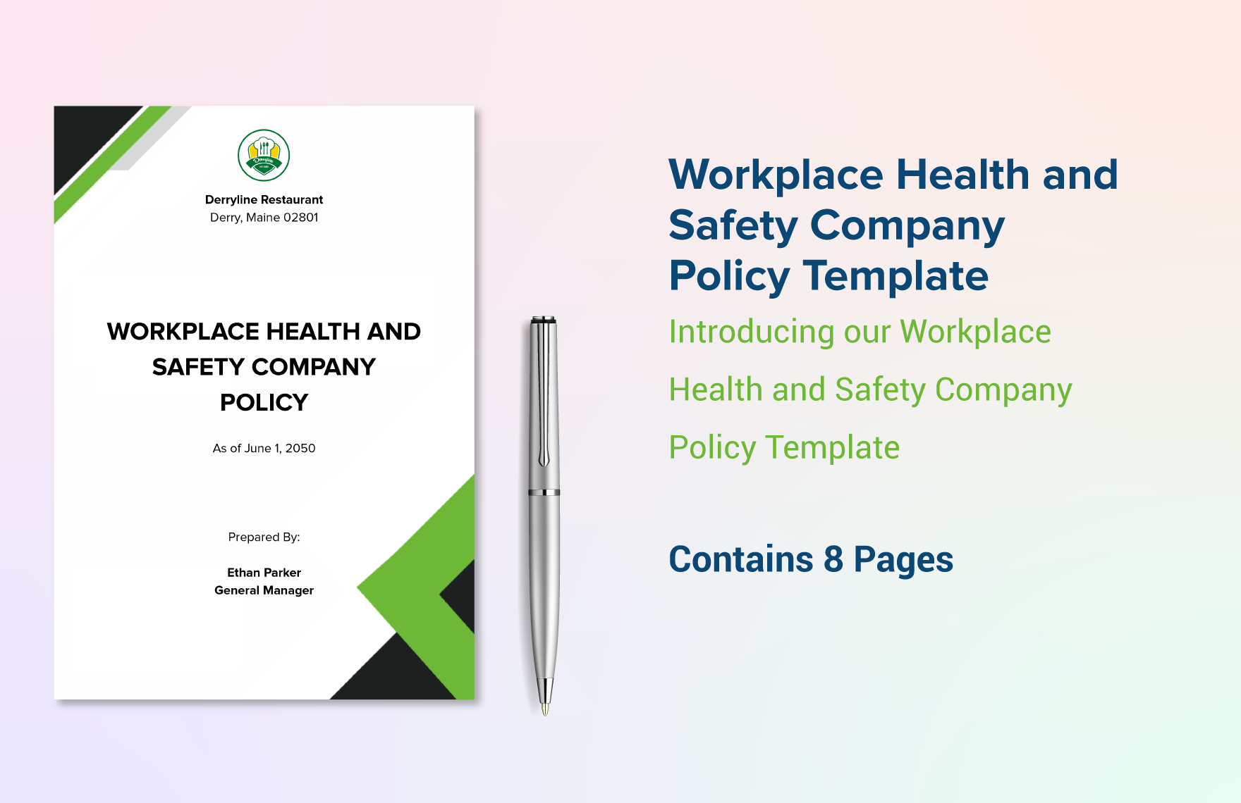 Workplace Health and Safety Company Policy Template