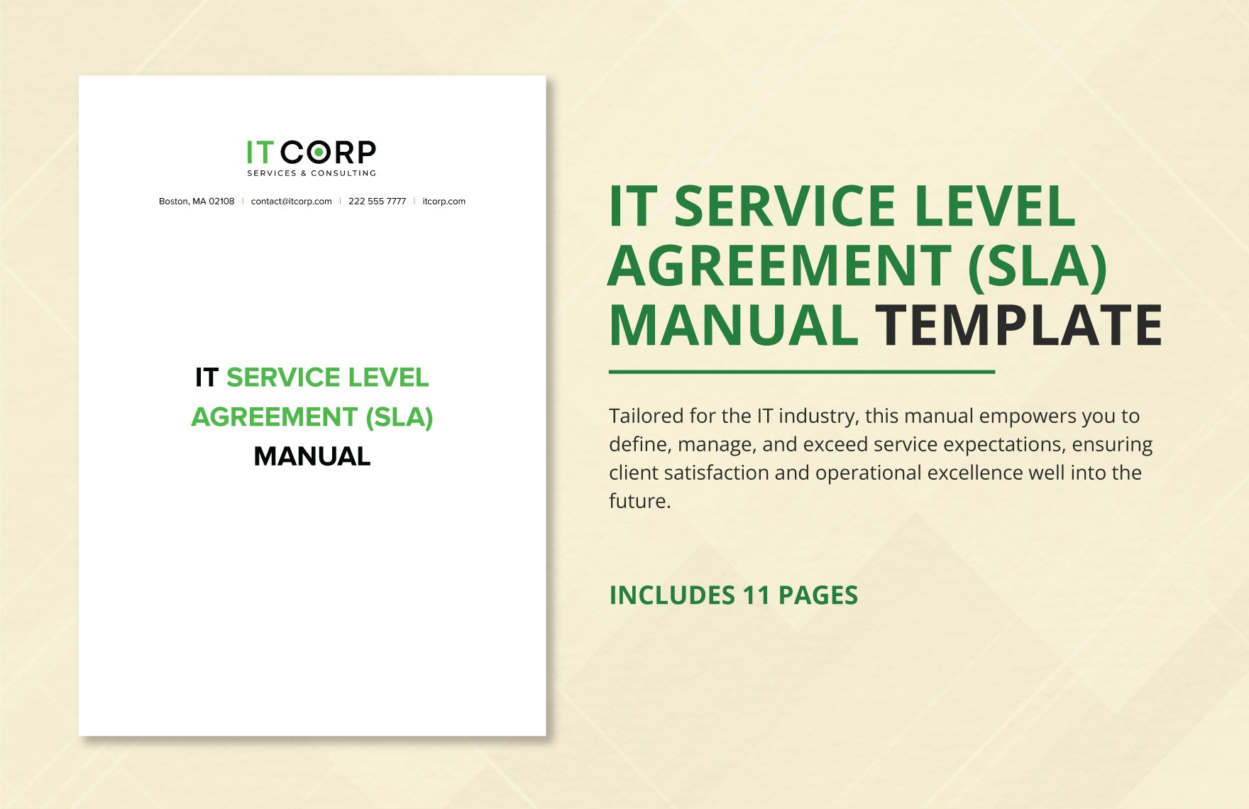 IT Service Level Agreement (SLA) Manual Template