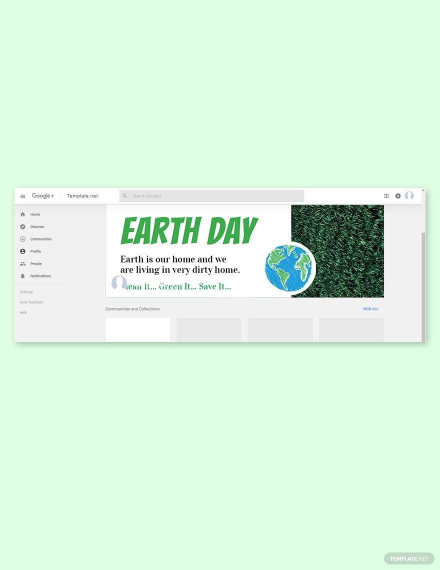 Free Earth Day Google Plus Cover Template