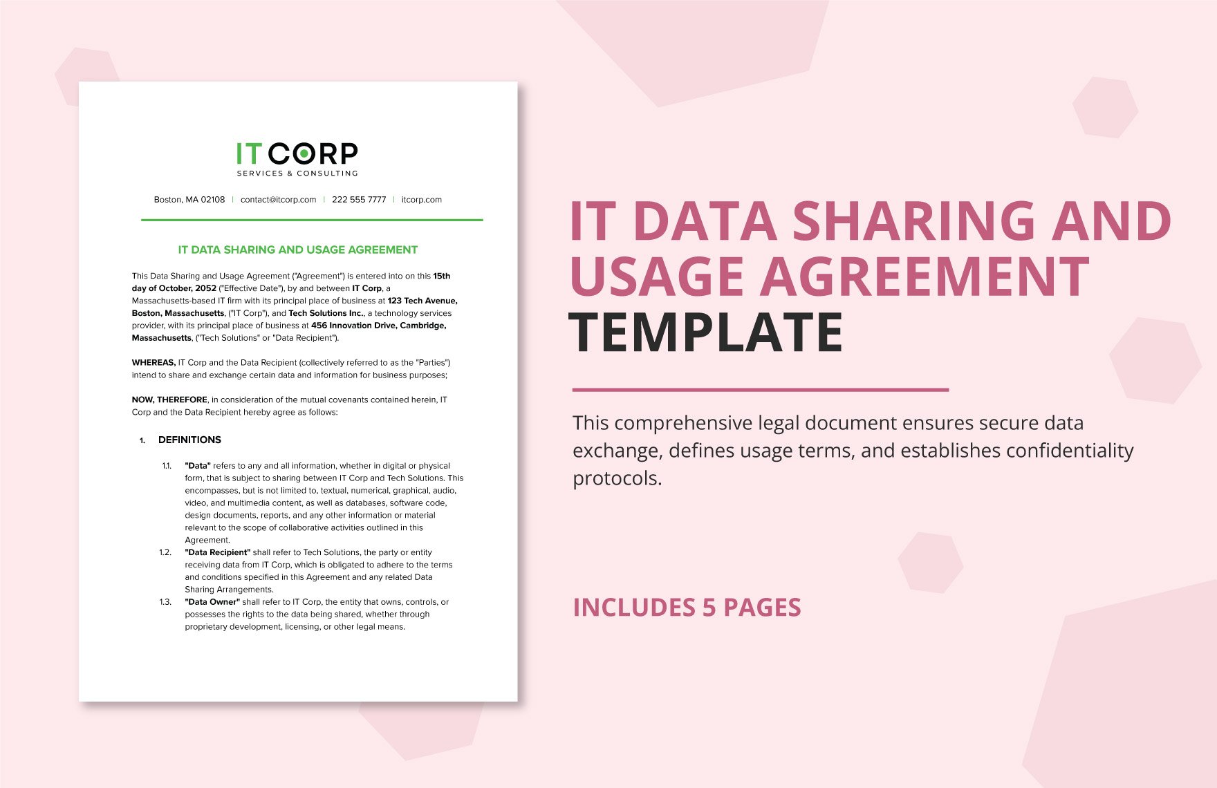 IT Data Sharing and Usage Agreement Template