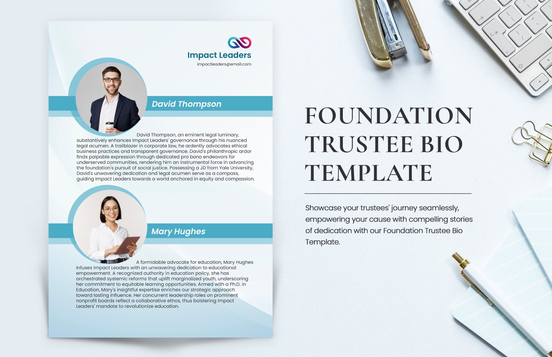 Foundation Trustee Bio Template in Word, Illustrator, PSD, PNG