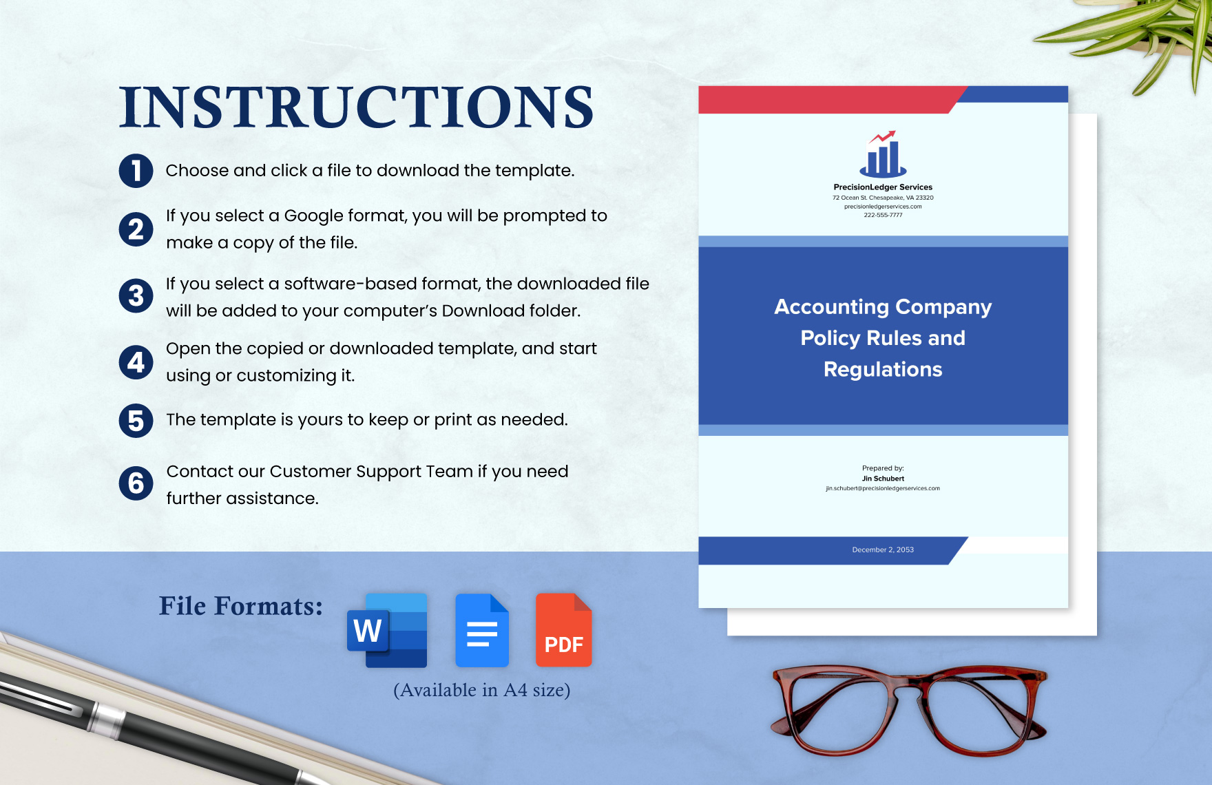 Accounting Company Policy Rules and Regulations Template