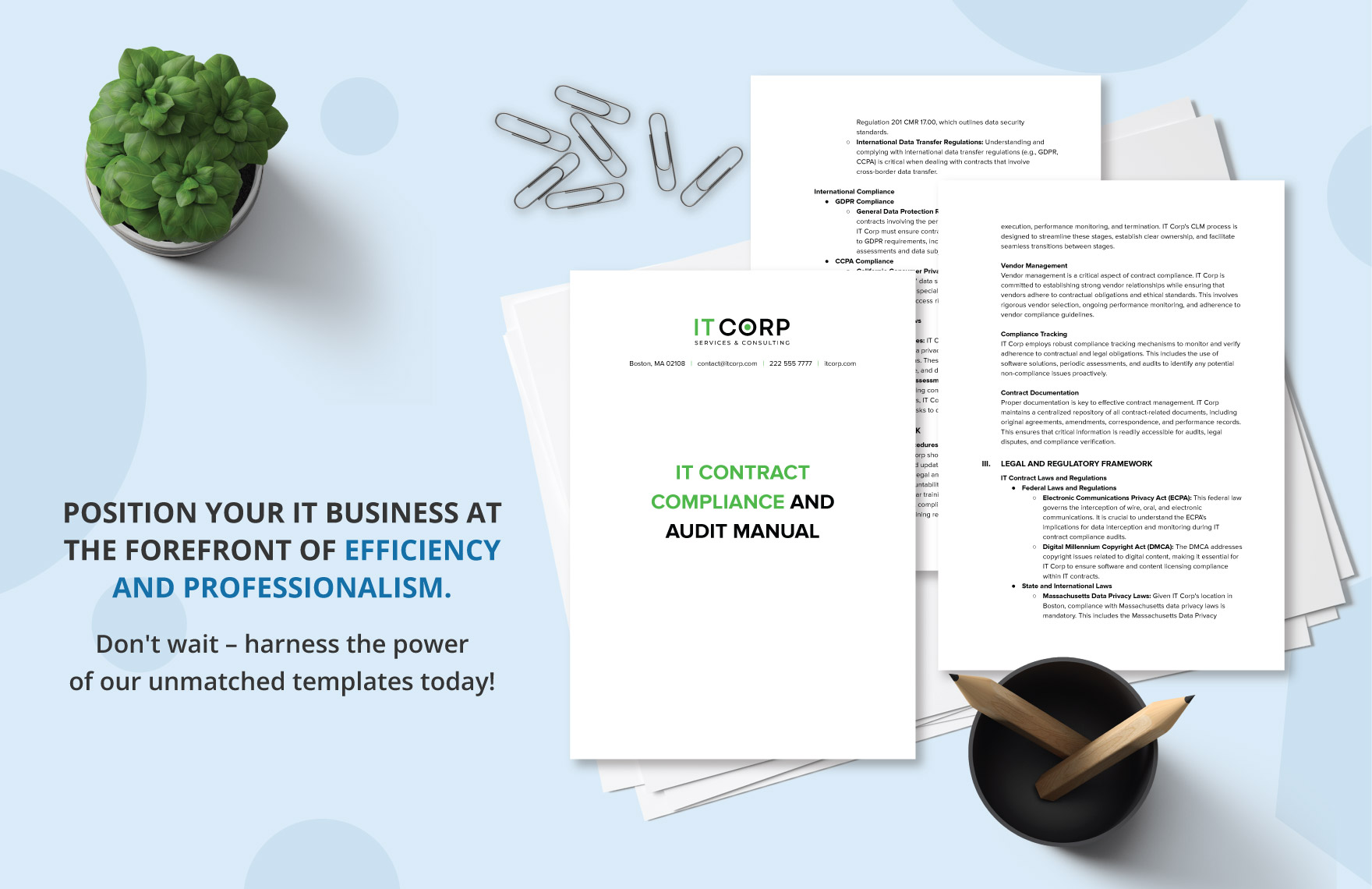 IT Contract Compliance and Audit Manual Template