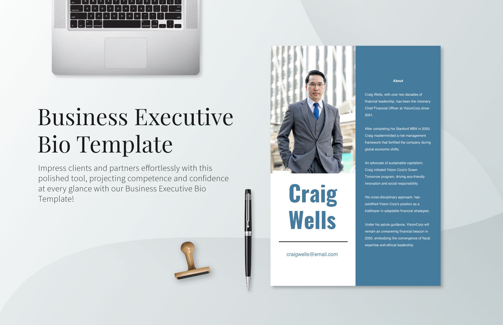 Business Executive Bio Template in Word, Illustrator, PSD, PNG