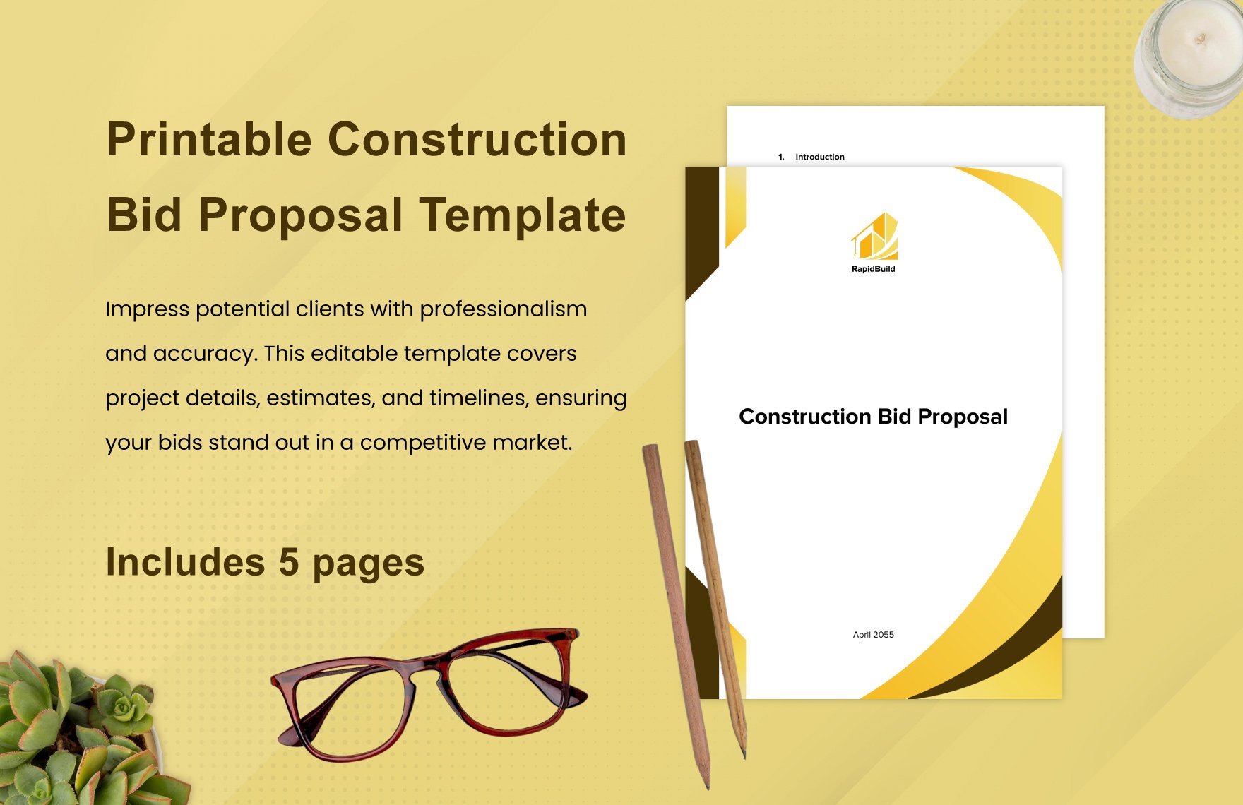 Printable Construction Bid Proposal Template