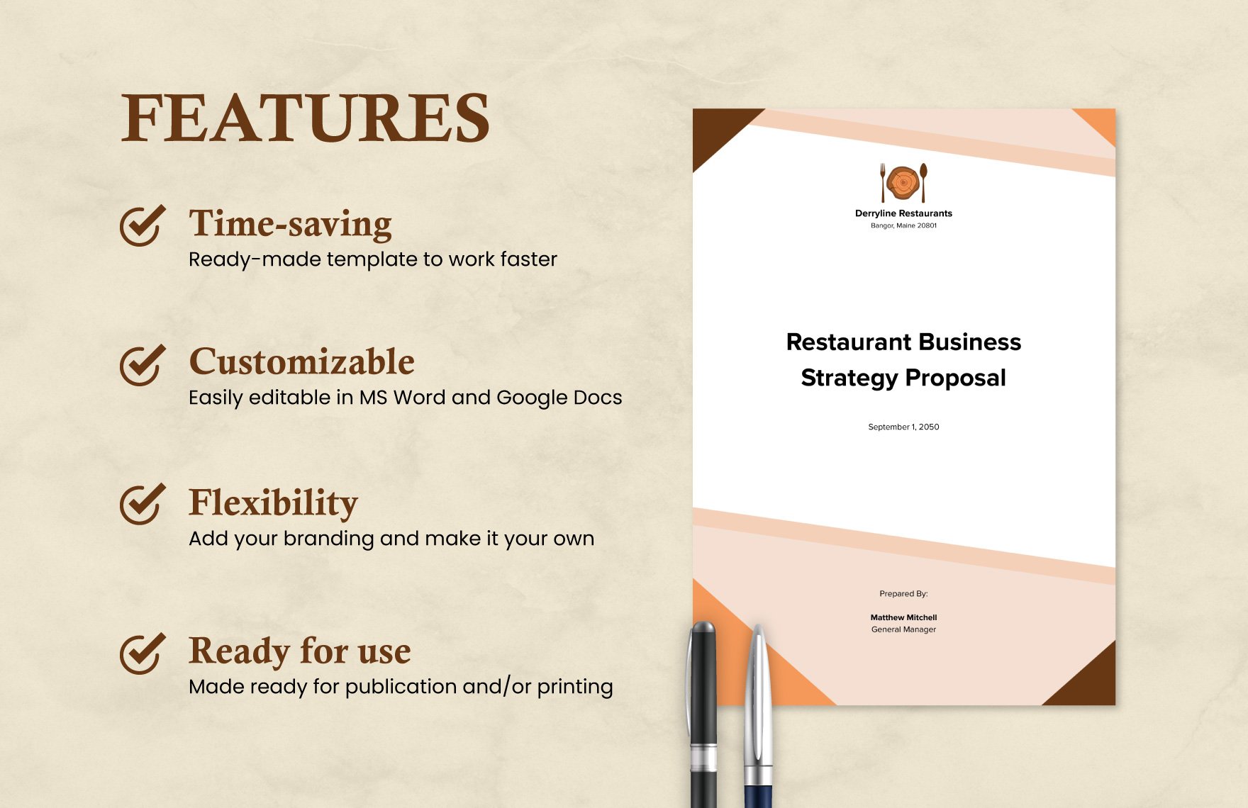 Sample Restaurant Business Strategy Proposal Template