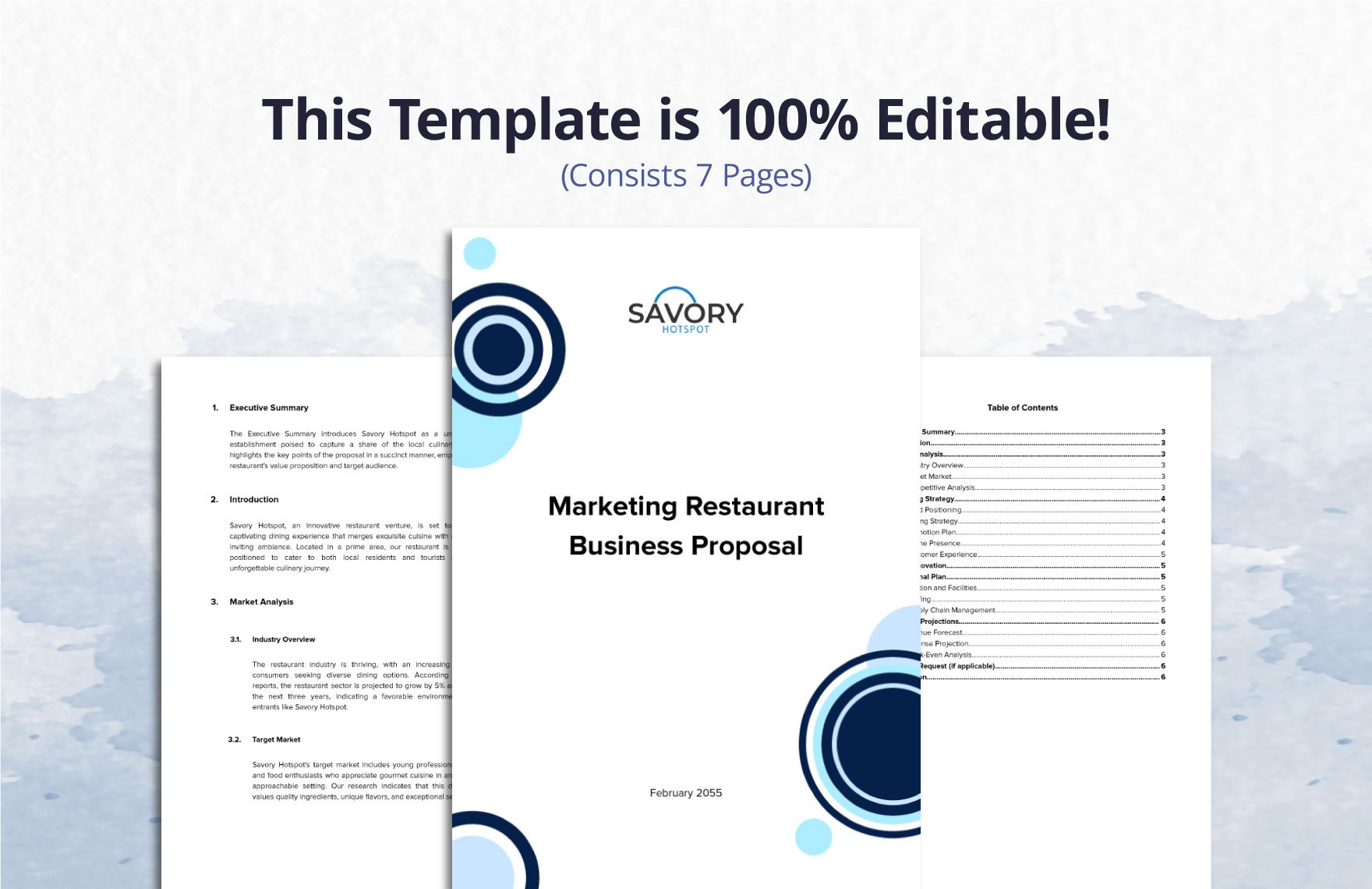 Marketing Restaurant Business Proposal Outline Template