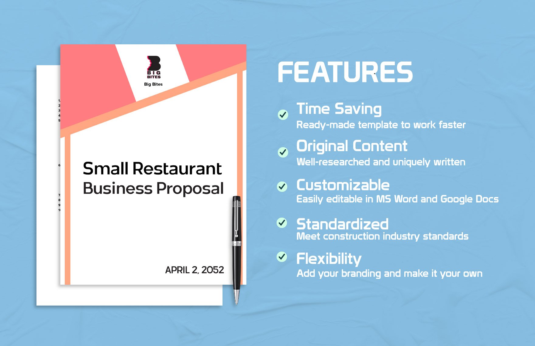 Sample Small Restaurant Business Proposal Template