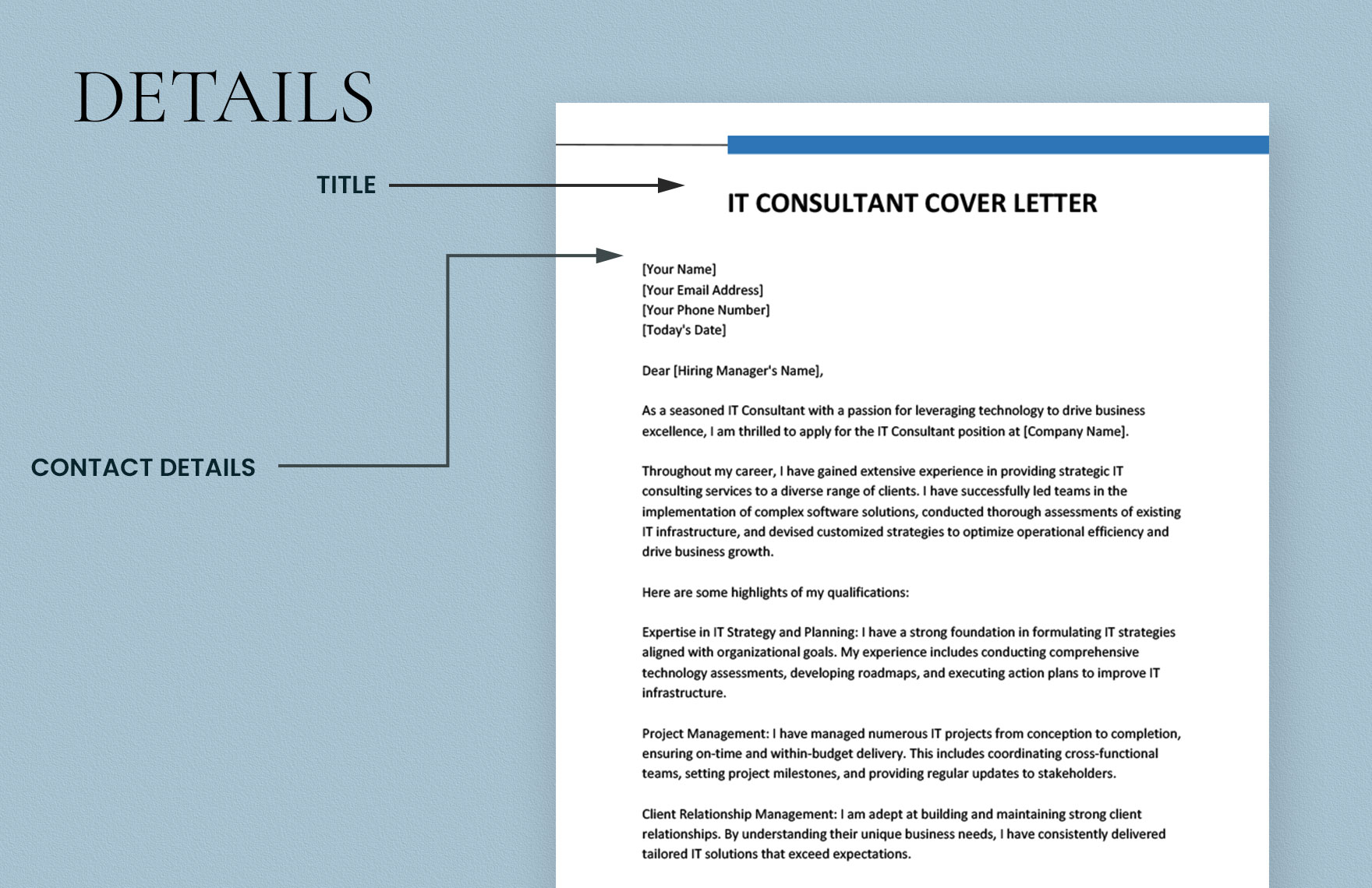 IT Consultant Cover Letter