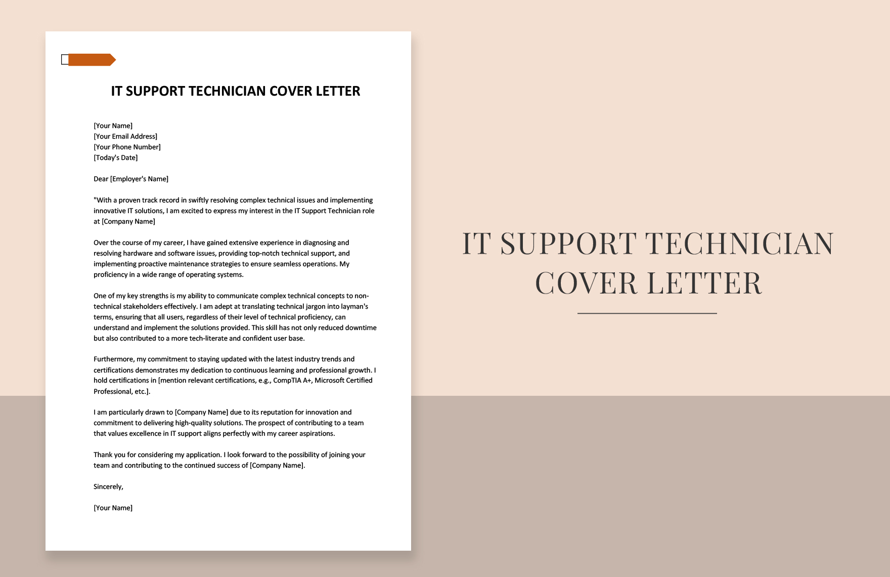 IT Support Technician Cover Letter In Word Google Docs Download 