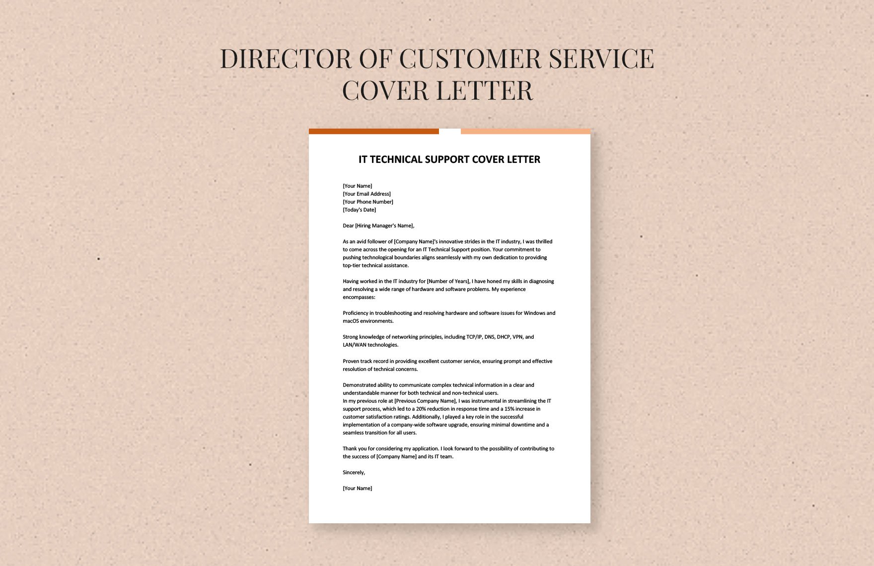 IT Technical Support Cover Letter