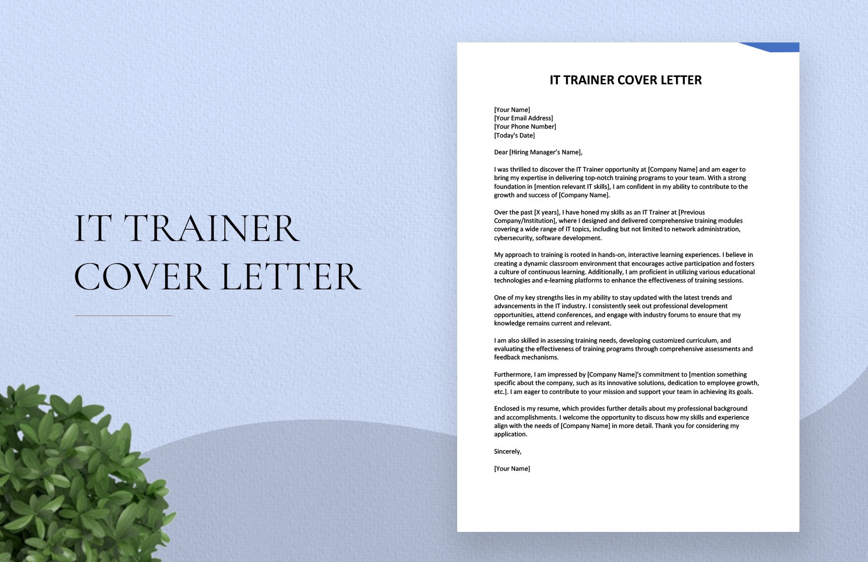 IT Trainer Cover Letter