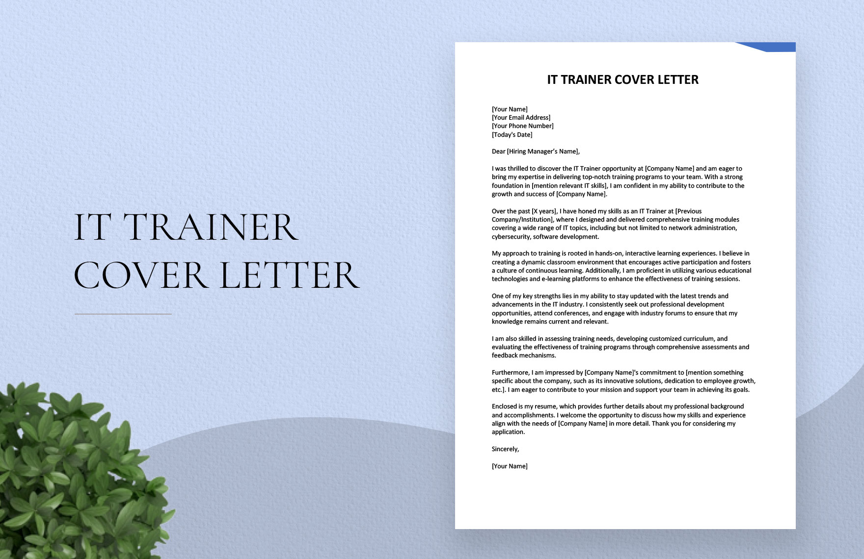 IT Trainer Cover Letter in Word, Google Docs