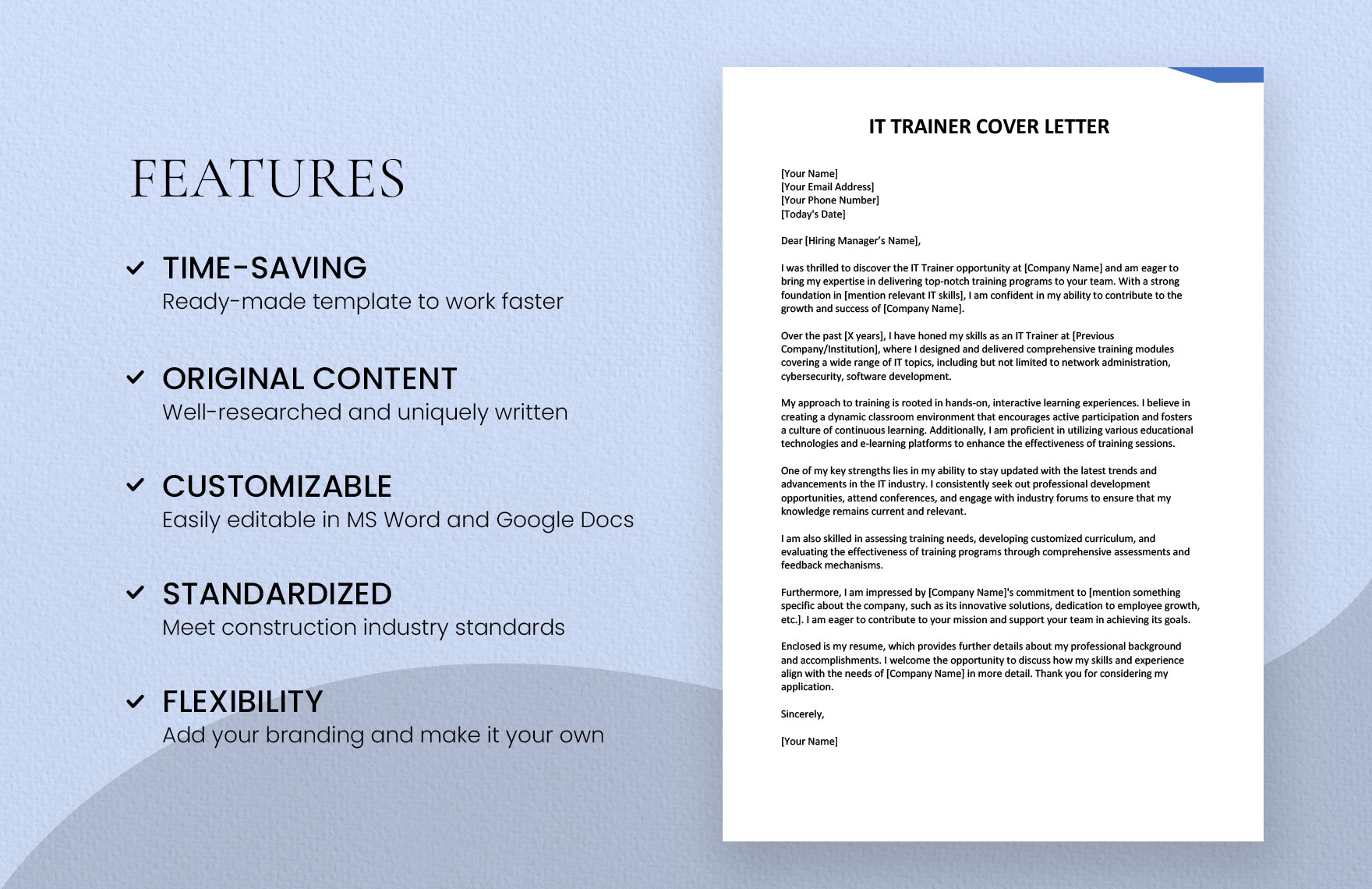 IT Trainer Cover Letter