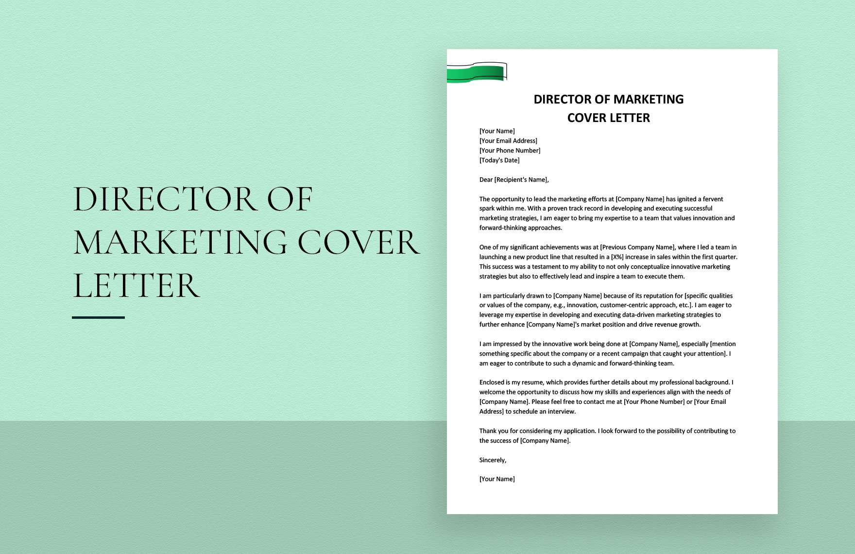 Director Of Marketing Cover Letter