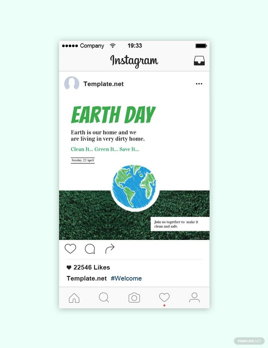 Free Earth Day Instagram Post Template
