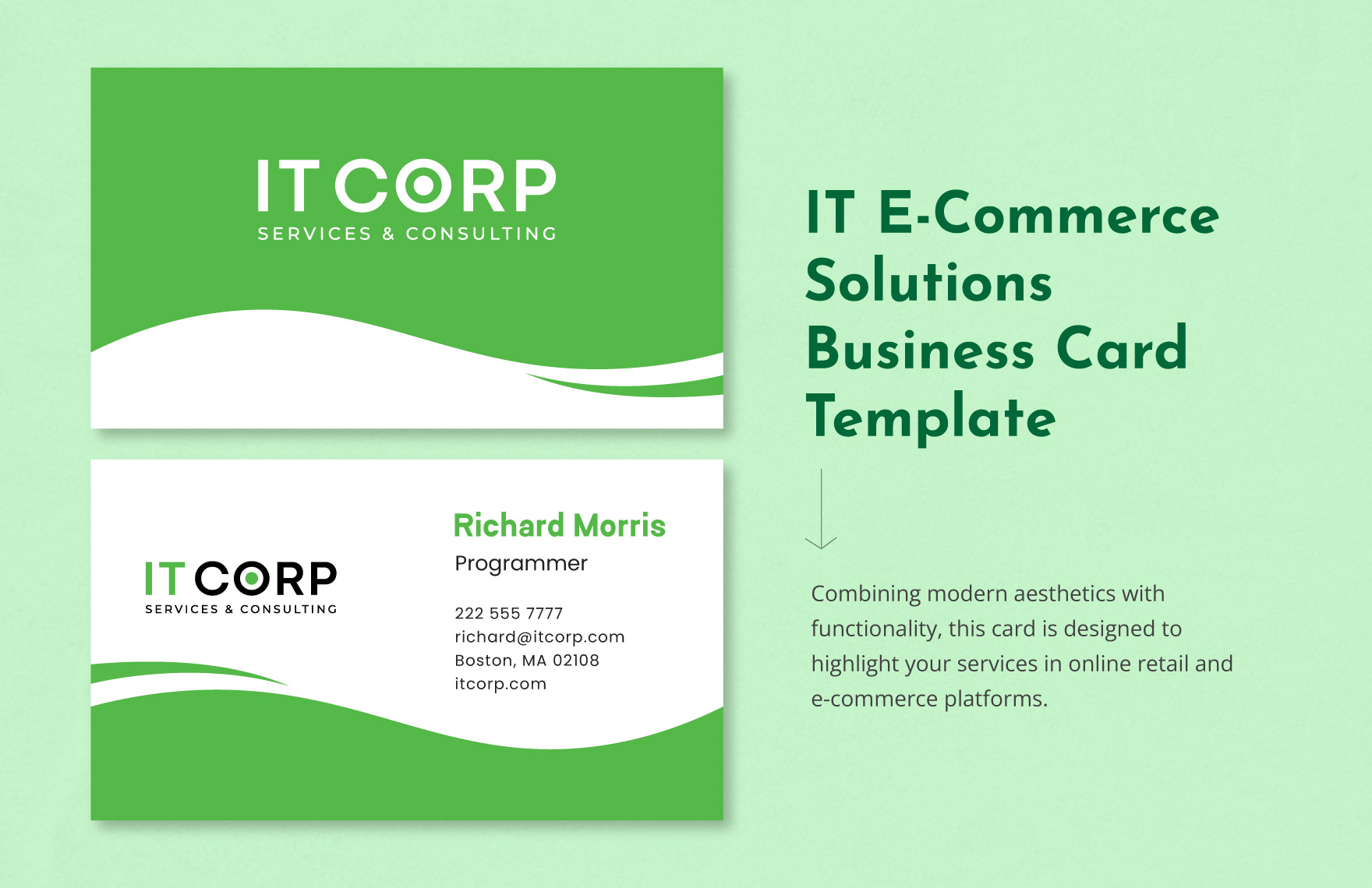 IT E-Commerce Solutions Business Card Template in Illustrator, Word, PSD - Download | Template.net