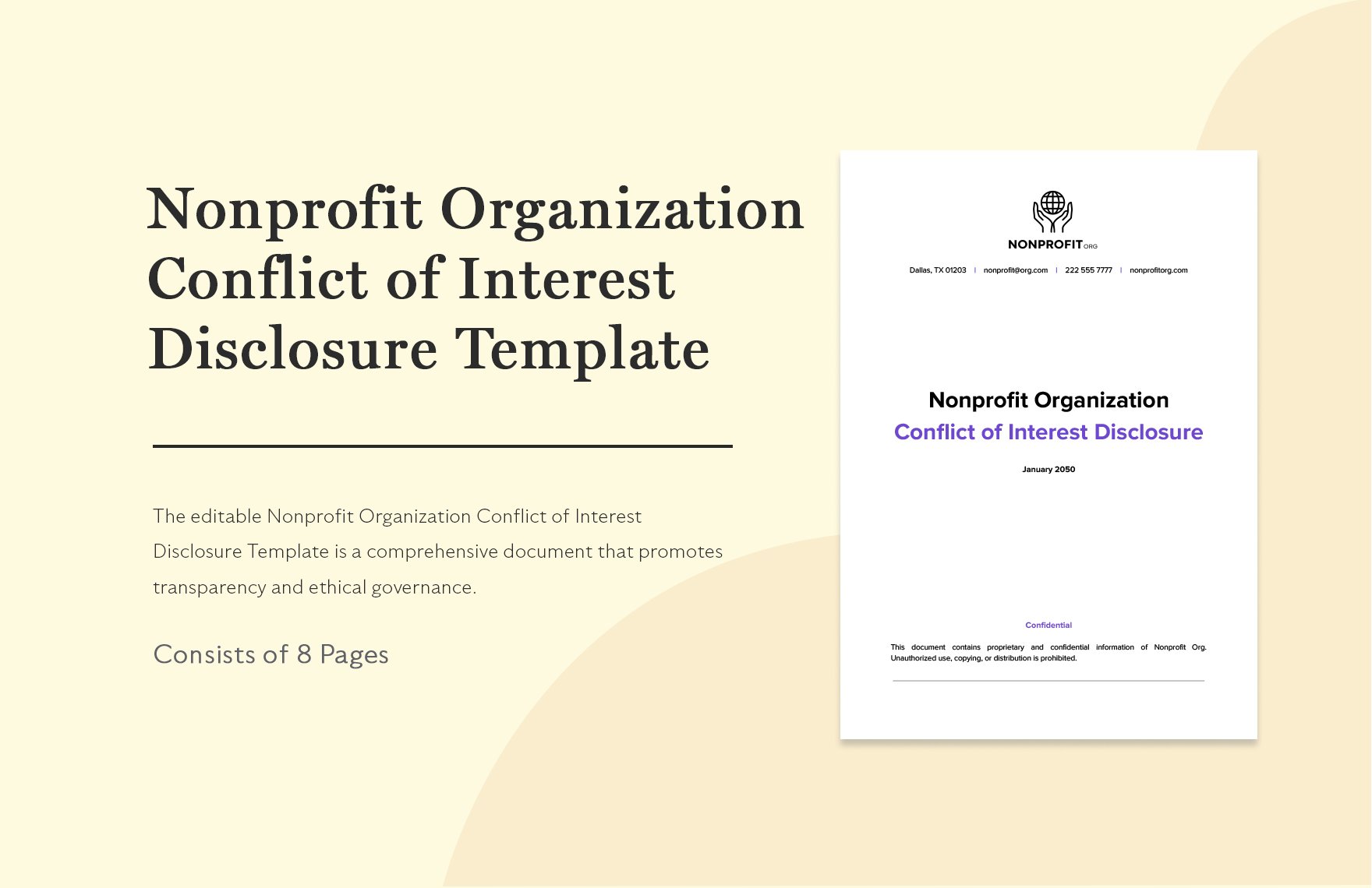 Nonprofit Organization Conflict of Interest Disclosure Template
