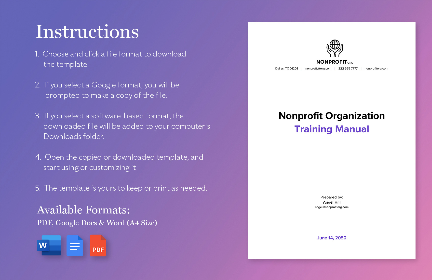 Nonprofit Organization Training Manual Template