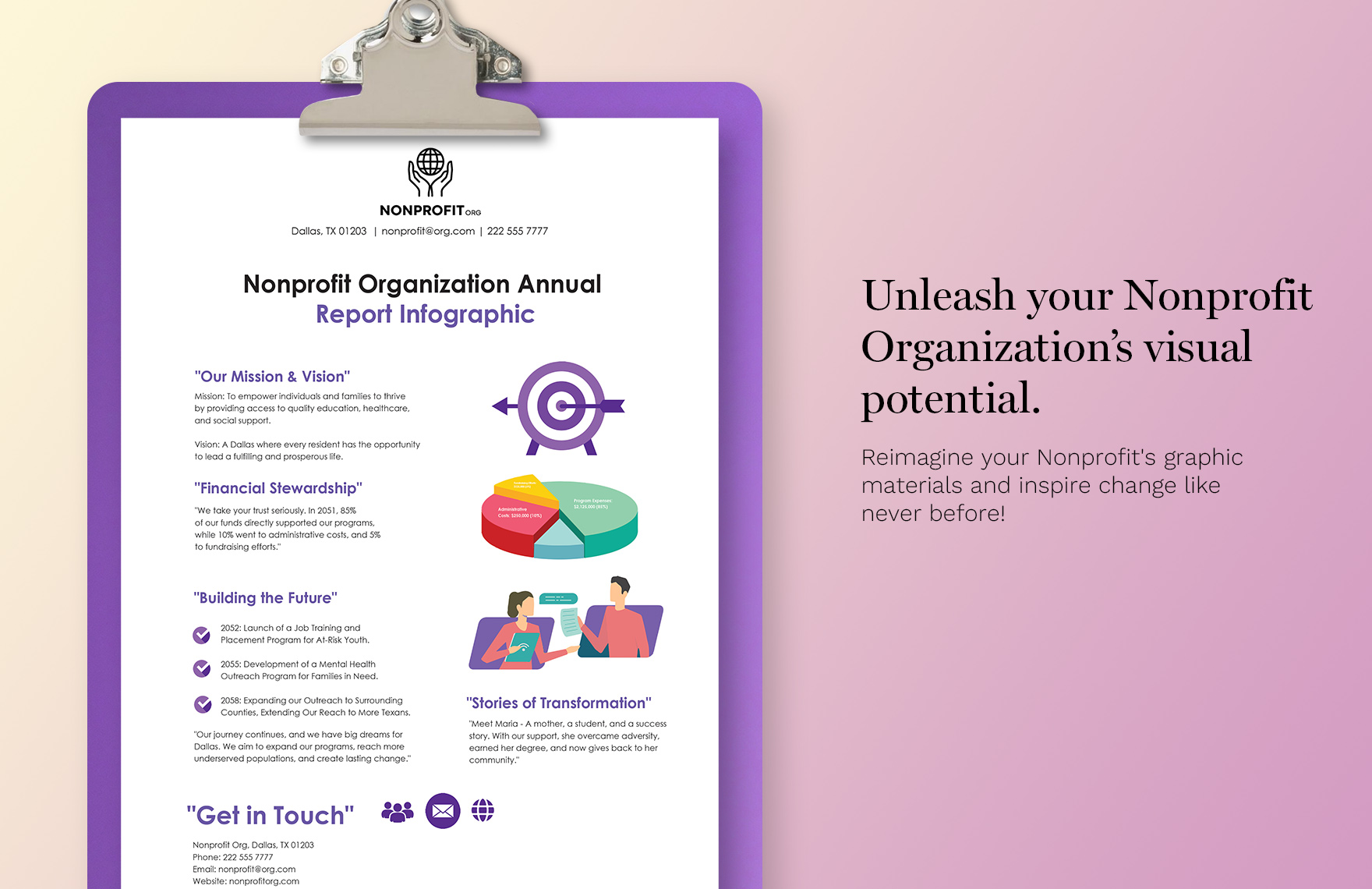 Nonprofit Organization Annual Report Infographic Template