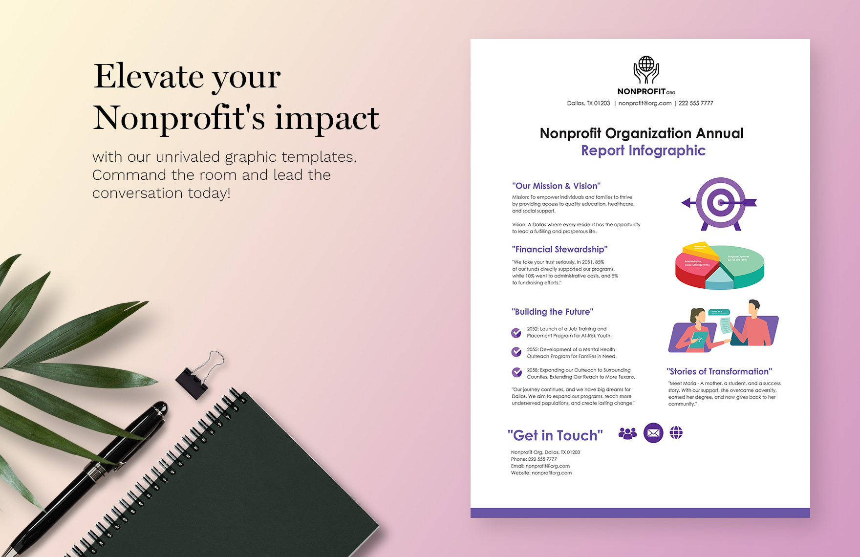 Nonprofit Organization Annual Report Infographic Template