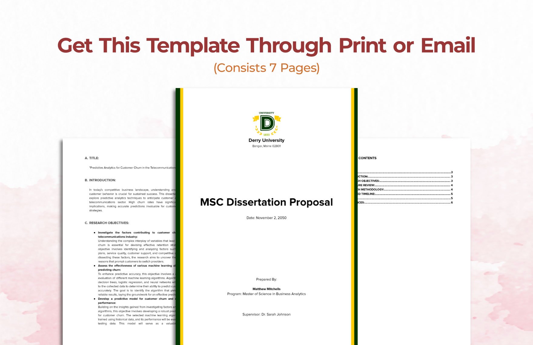 MSC Dissertation Proposal Template