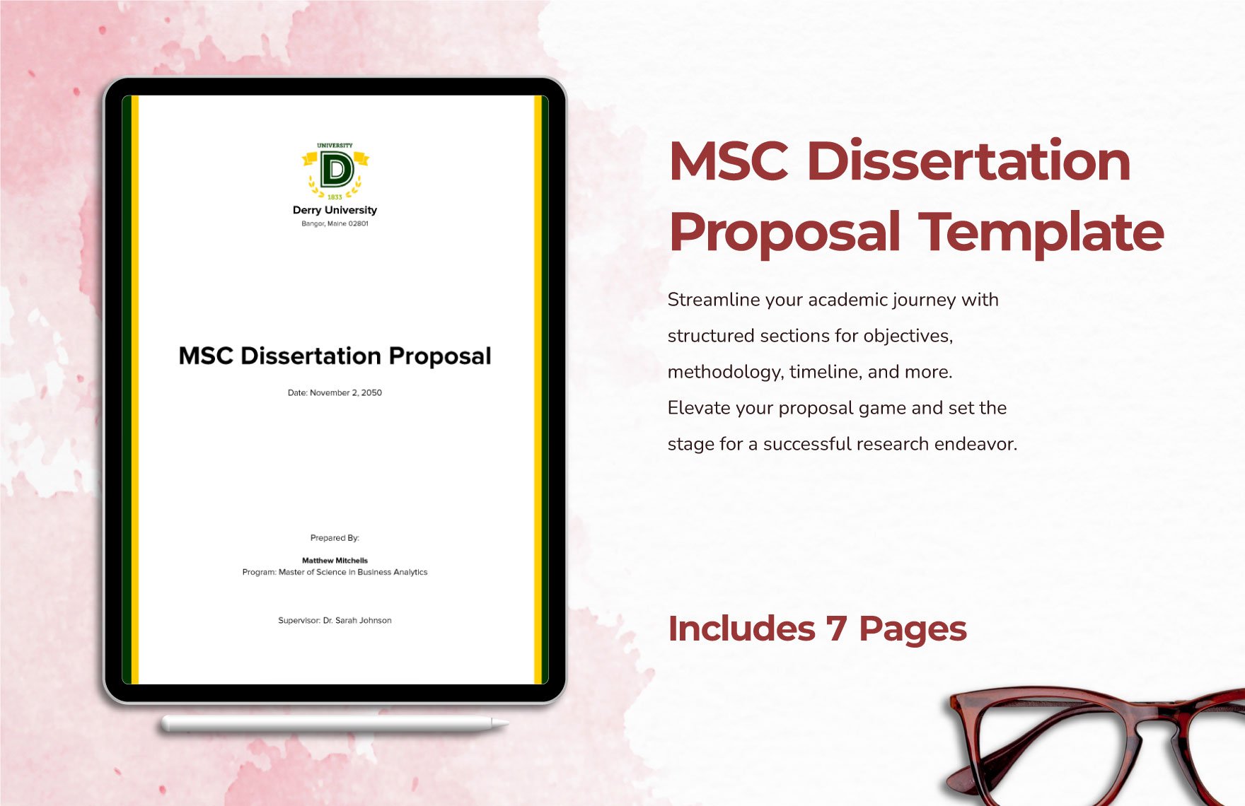 MSC Dissertation Proposal Template