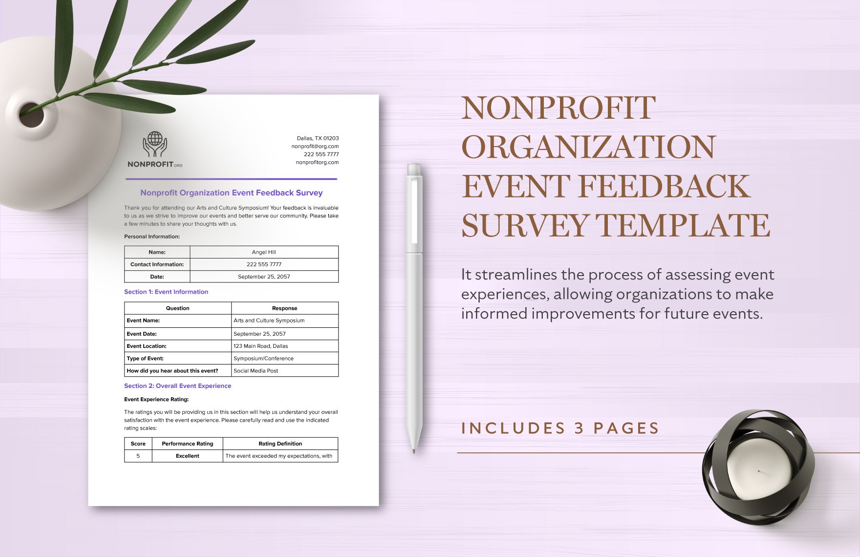 Nonprofit Organization Event Feedback Survey Template