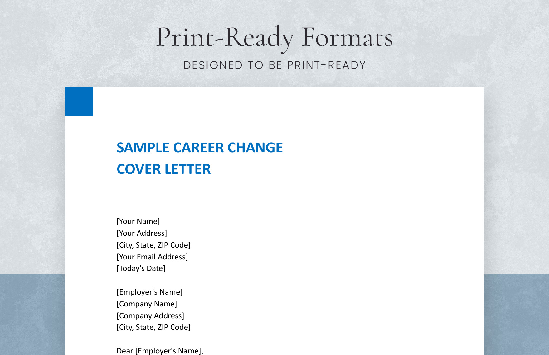 Sample Career Change Cover letter