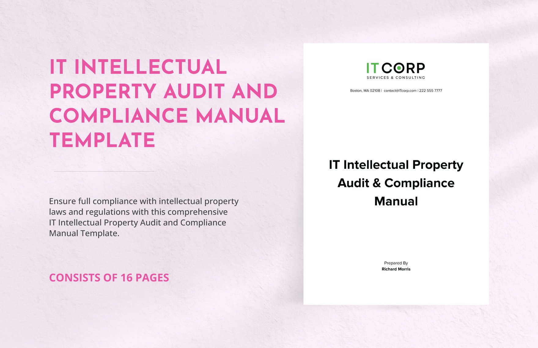 IT Intellectual Property Audit and Compliance Manual Template in Word, Google Docs, PDF