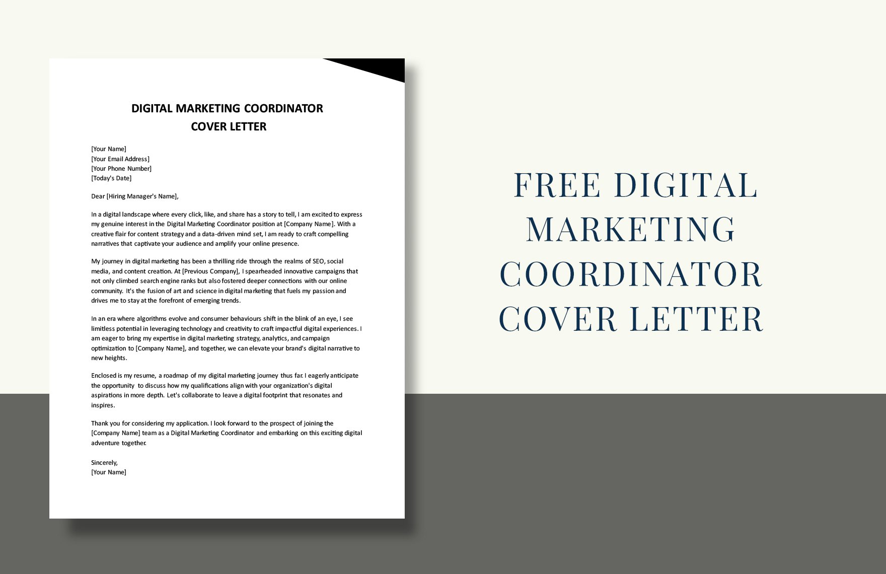 Digital Marketing Coordinator Cover Letter in Word, Google Docs, PDF