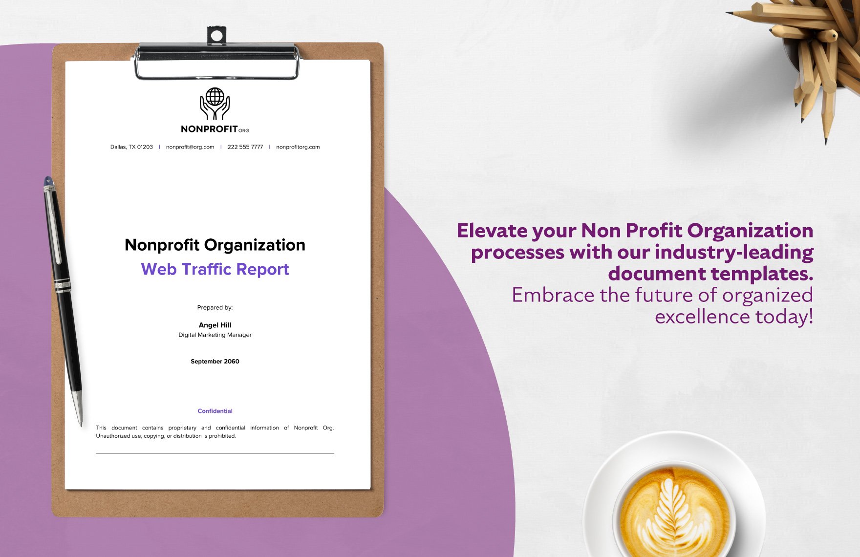 Nonprofit Organization Web Traffic Report Template